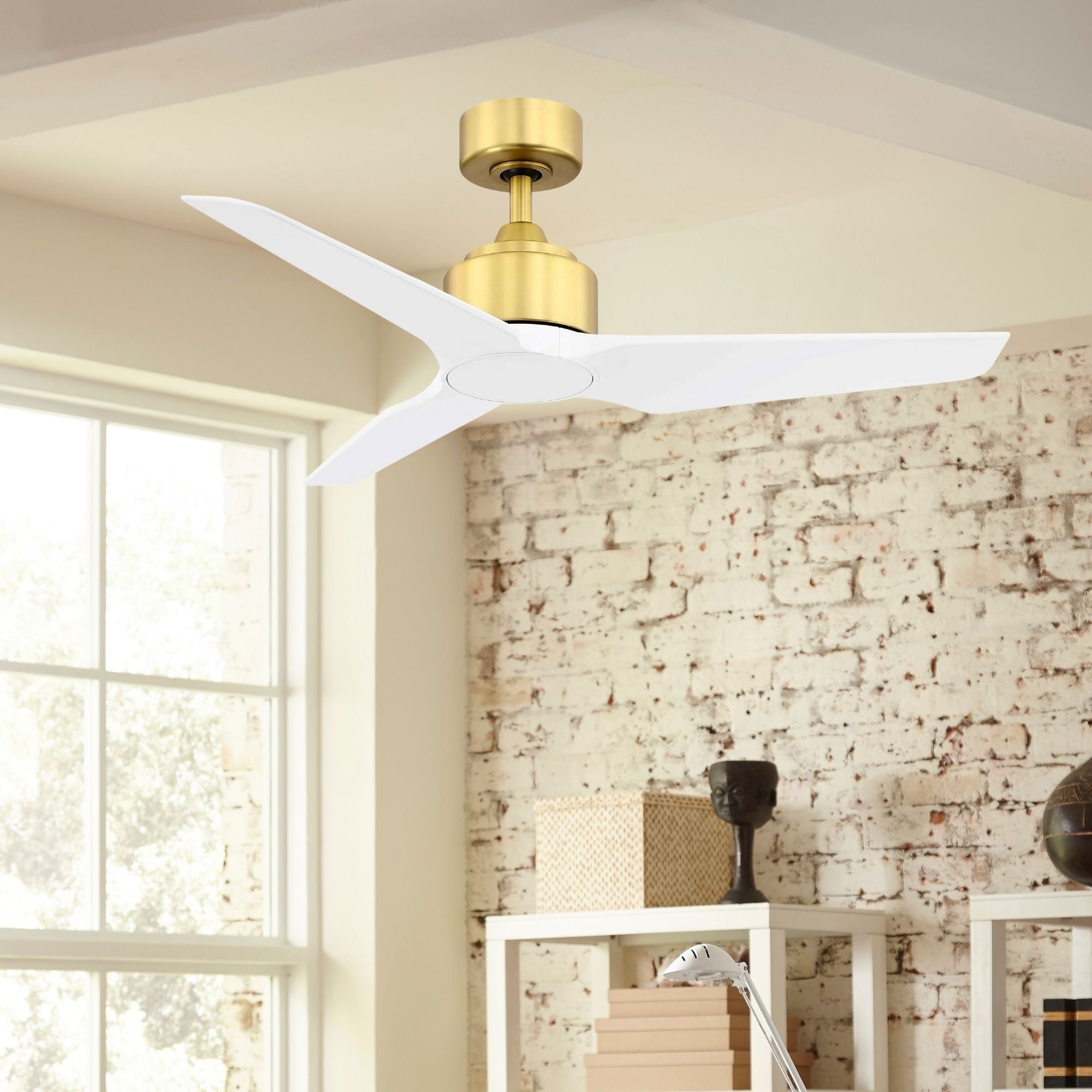 TriAire Custom Brushed Satin Brass 44" Motor, Blades Sold Separately