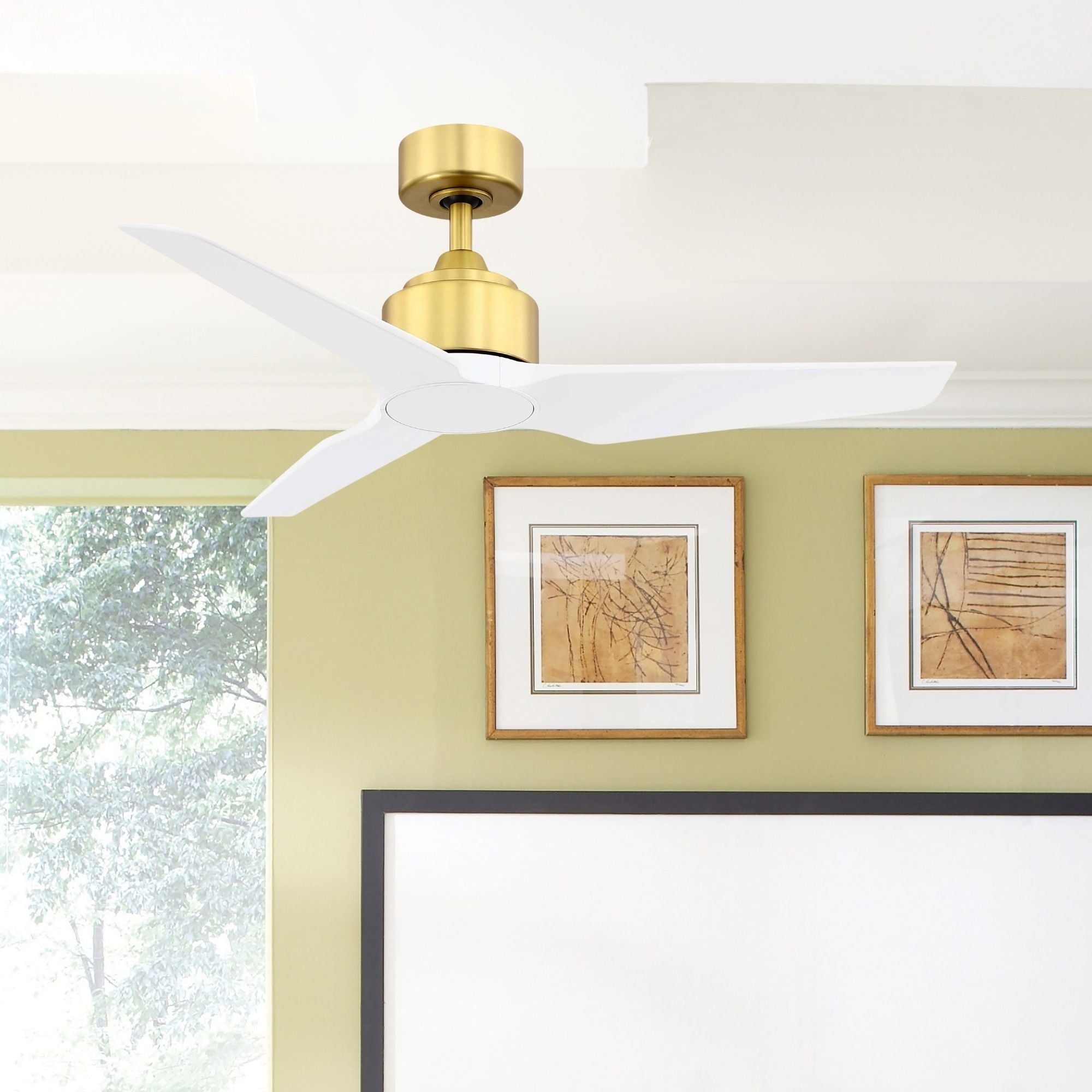 TriAire Custom Brushed Satin Brass 48" Motor, Blades Sold Separately