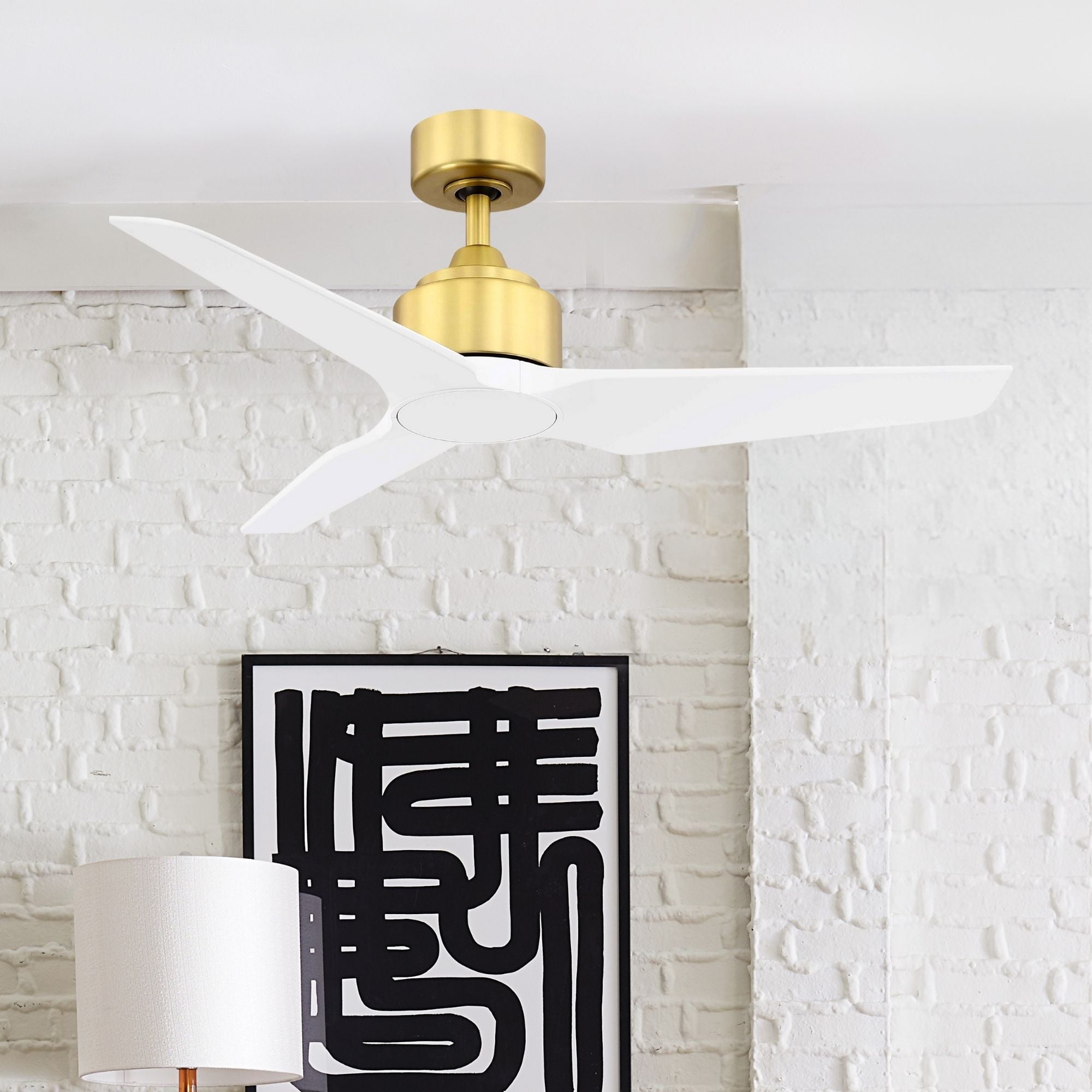TriAire Custom Brushed Satin Brass 56" Motor, Blades Sold Separately