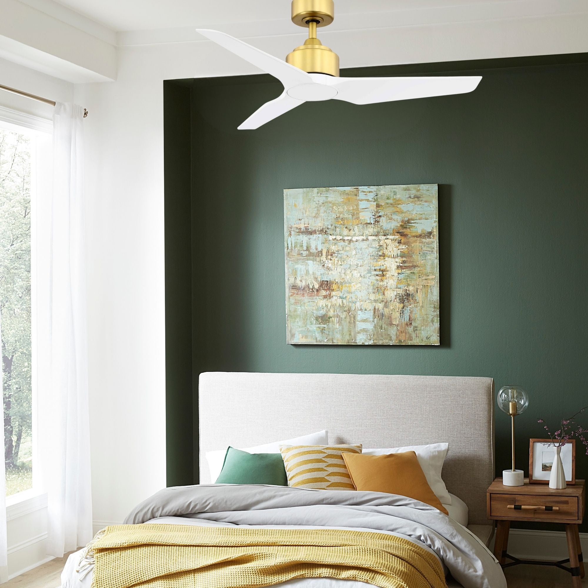 TriAire Custom Brushed Satin Brass 60" Motor, Blades Sold Separately
