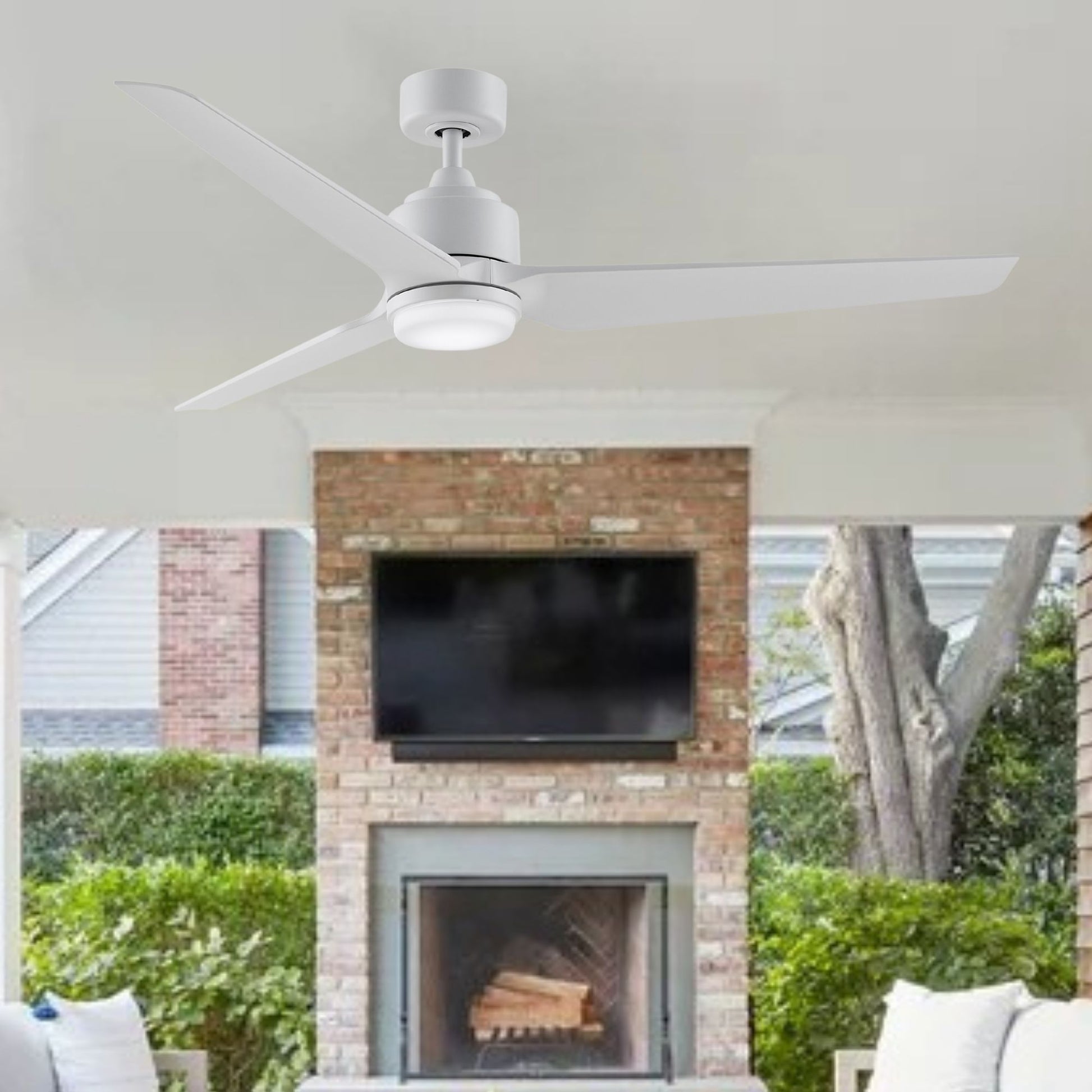 TriAire Custom Matte White 60" Marine Grade Motor, Blades Sold Separately - Bees Lighting