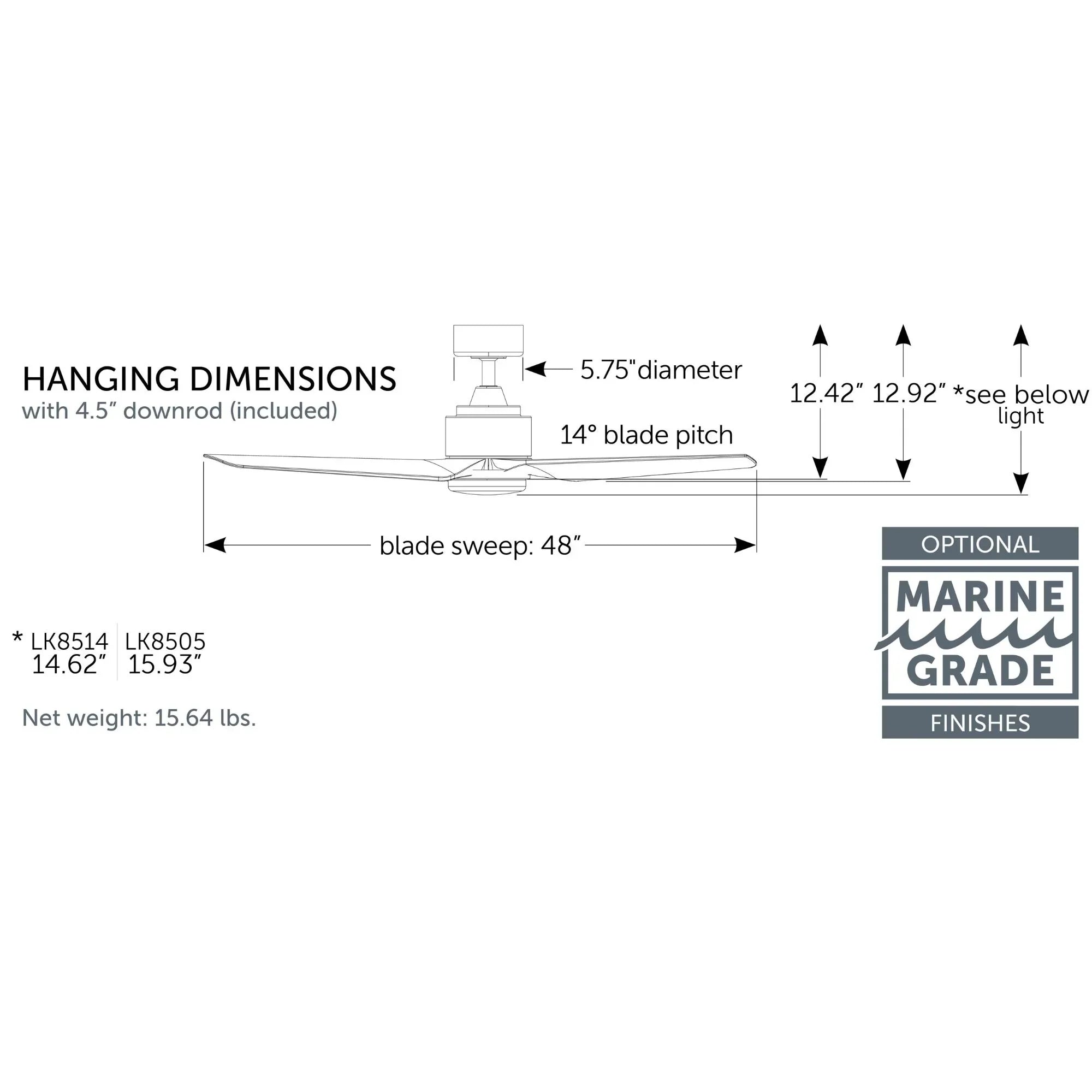 TriAire Custom Silver 48" Motor, Blades Sold Separately