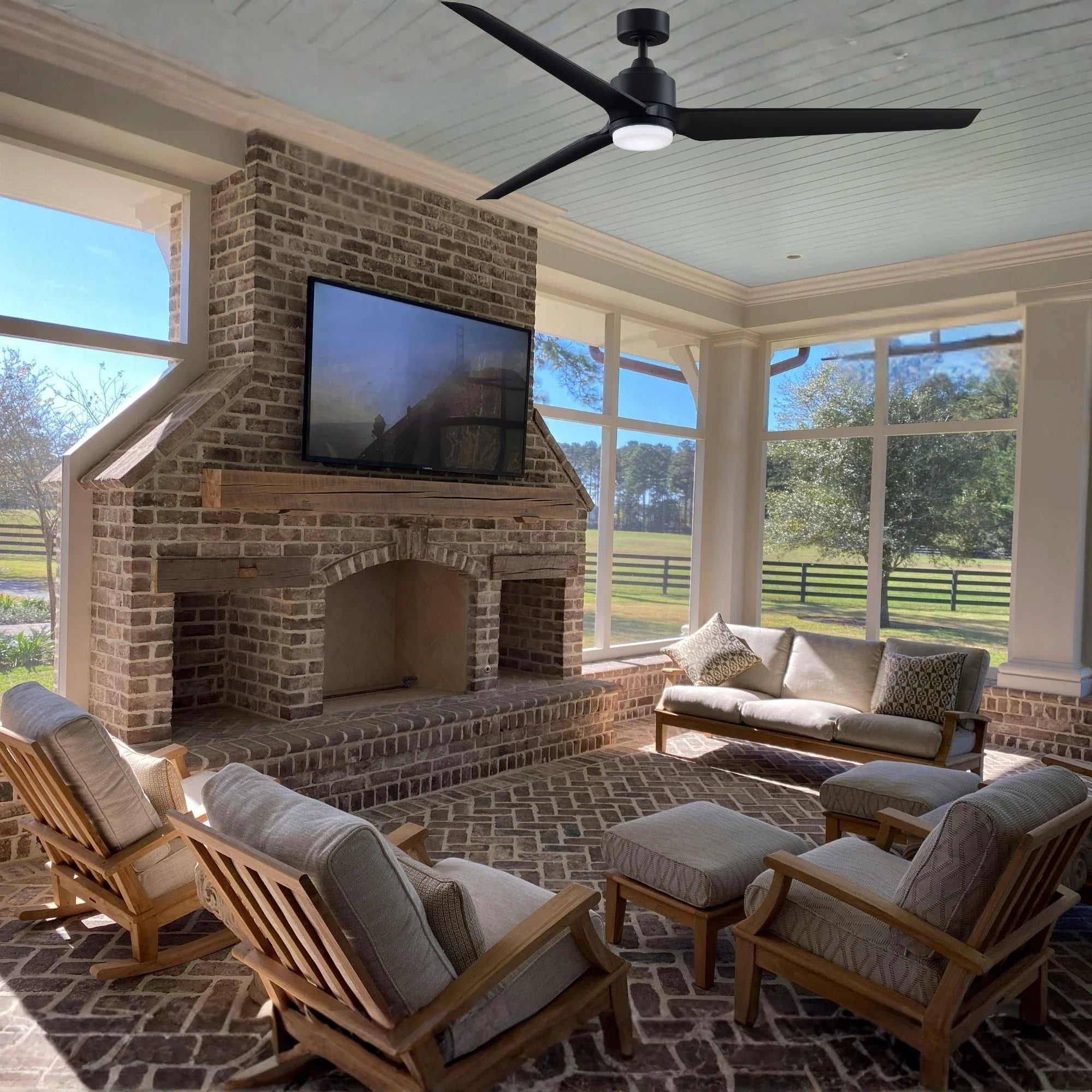 TriAire Custom Black 72" Marine Grade Motor, Blades Sold Separately