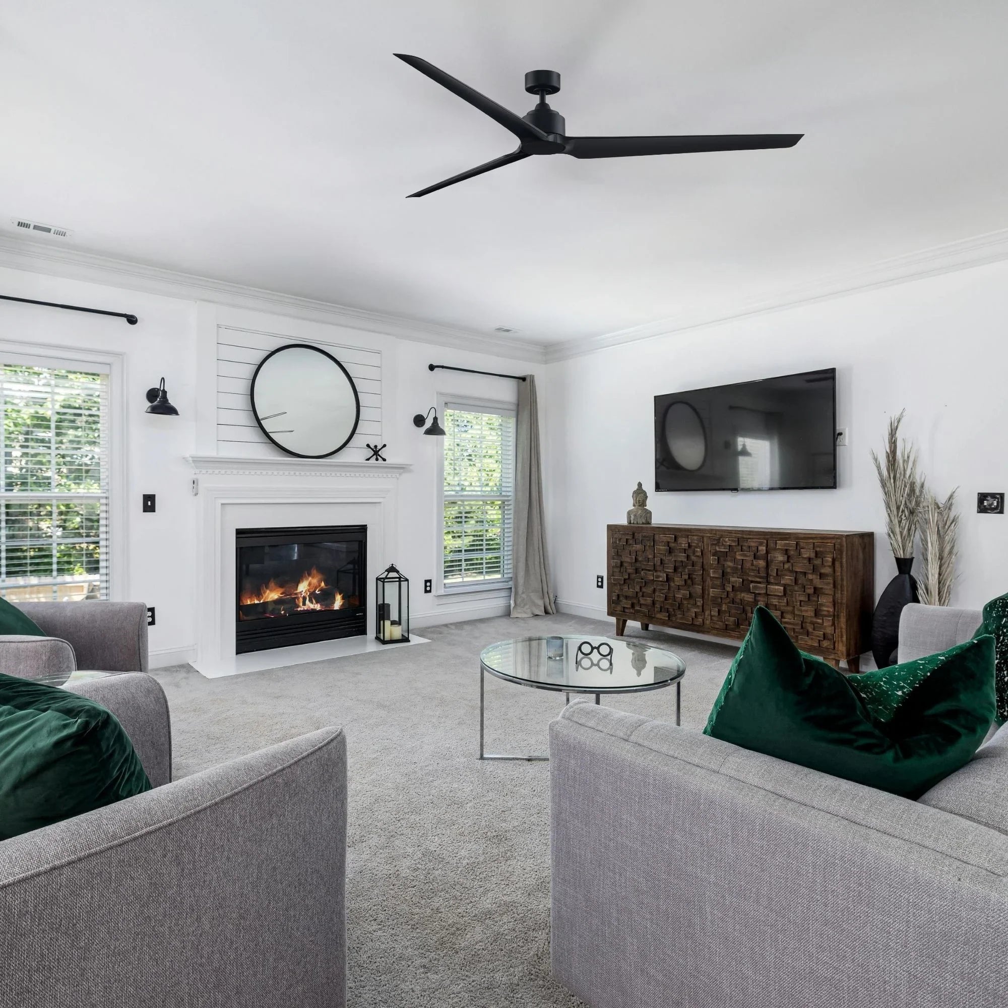 TriAire Custom Black 84" Motor, Blades Sold Separately