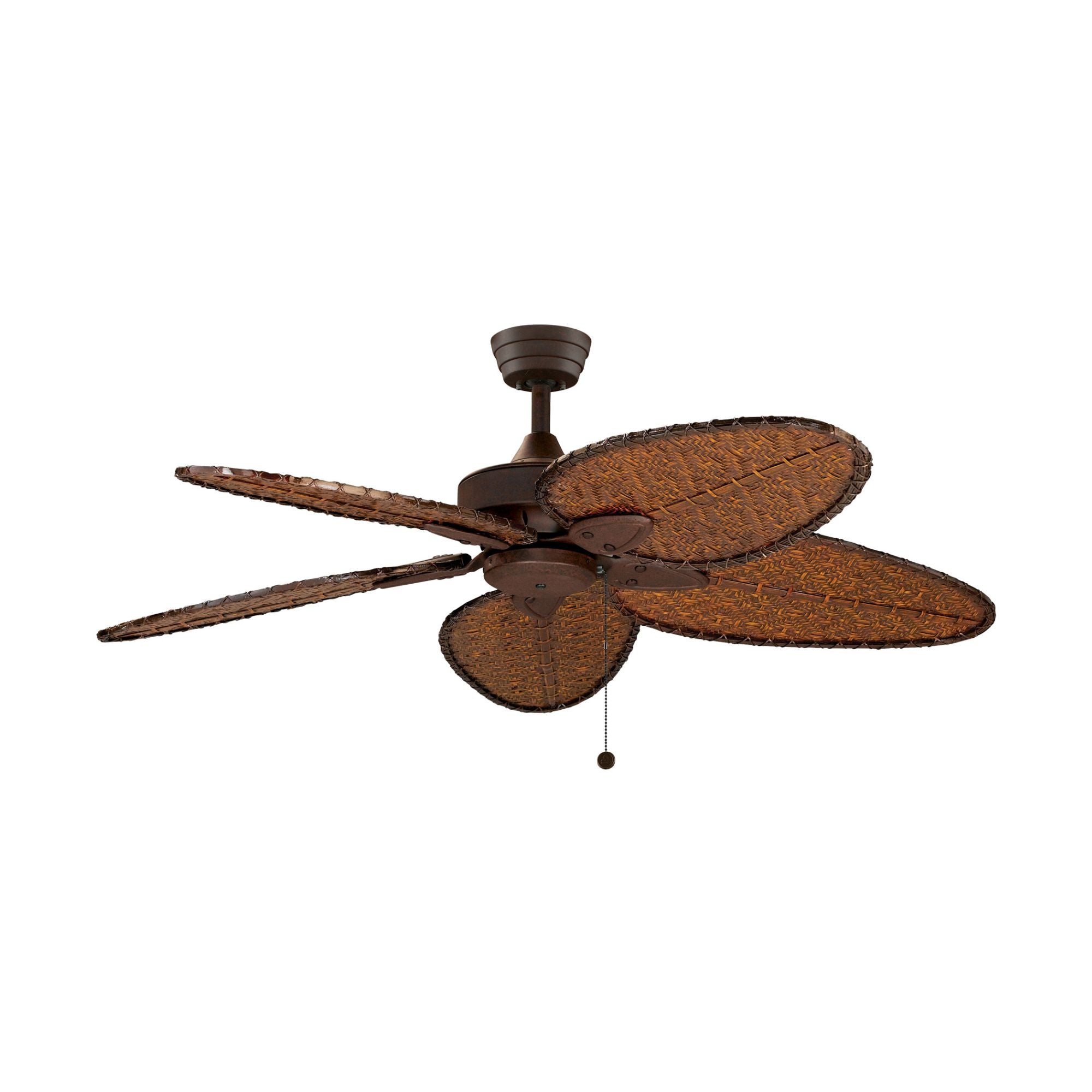 Windpointe 52" Rust and Antique Narrow Oval Blades Ceiling Fan with Pull Chain