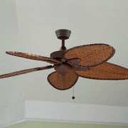 Windpointe 52" Rust and Antique Narrow Oval Blades Ceiling Fan with Pull Chain