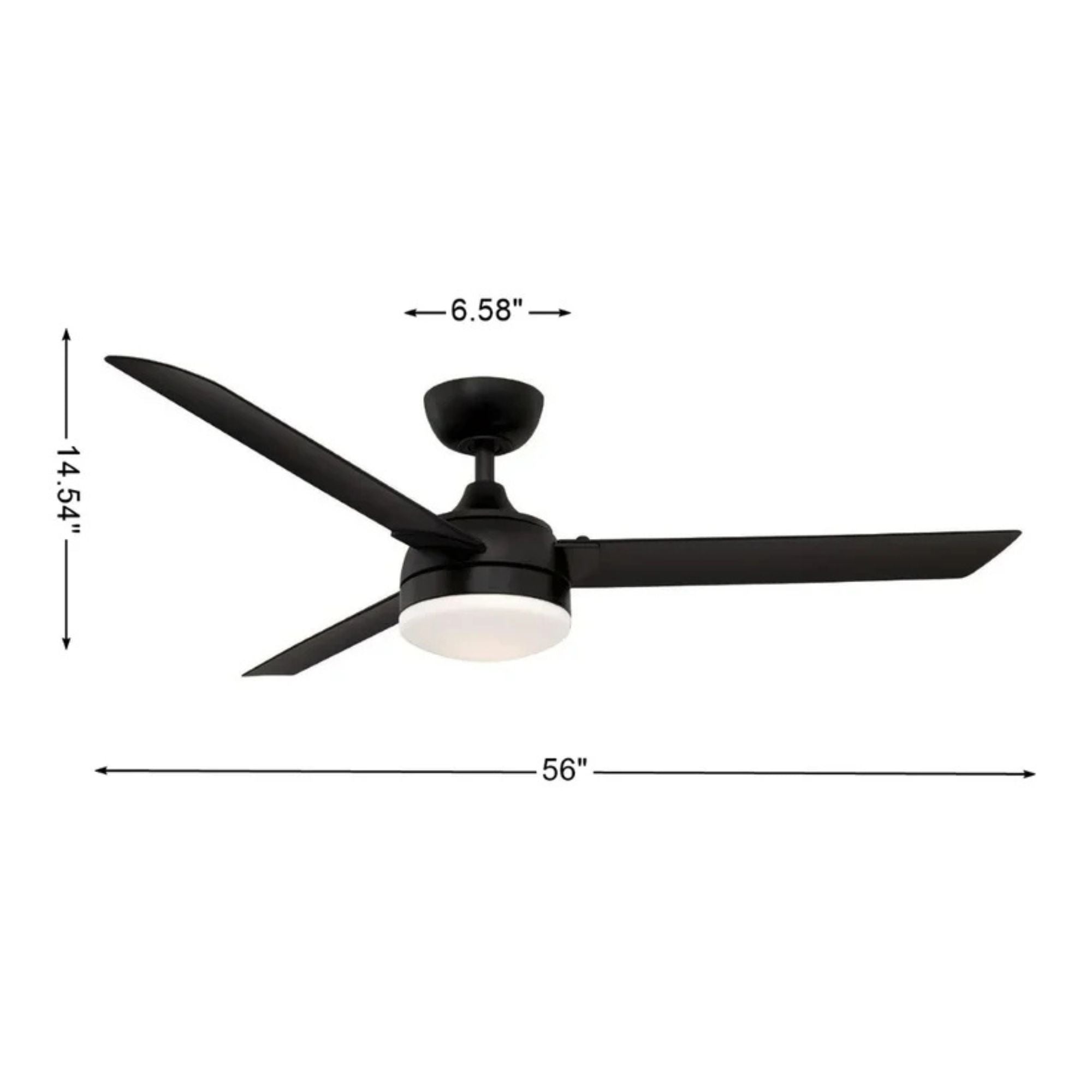 Xeno 56" Black Wet Rated LED Ceiling Fan with Remote