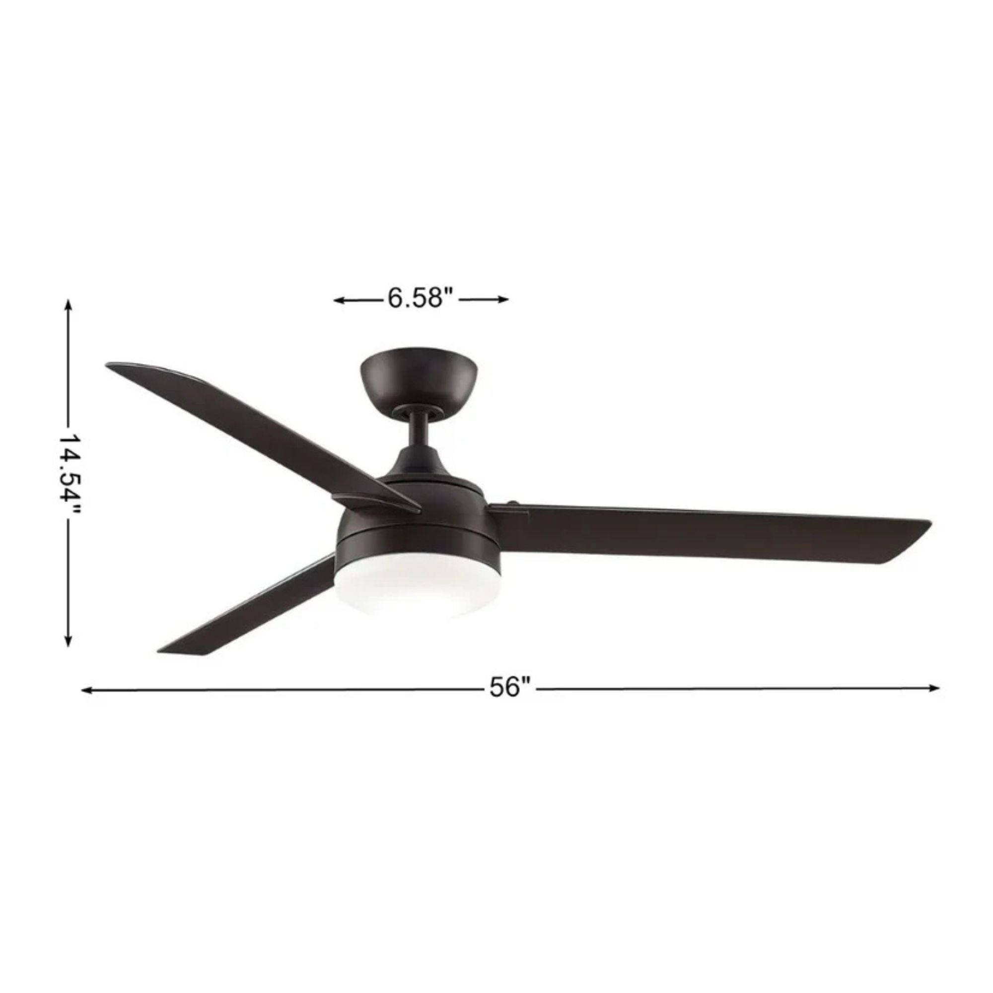 Xeno 56" Dark Bronze Wet Rated LED Ceiling Fan with Remote