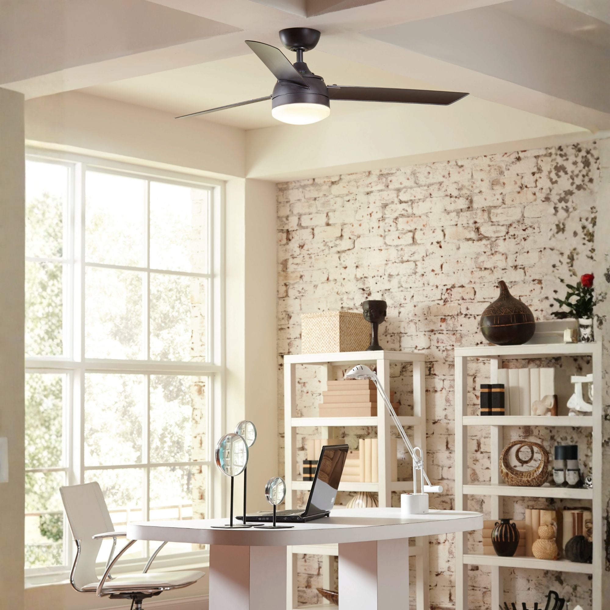 Xeno 56" Dark Bronze Wet Rated LED Ceiling Fan with Remote