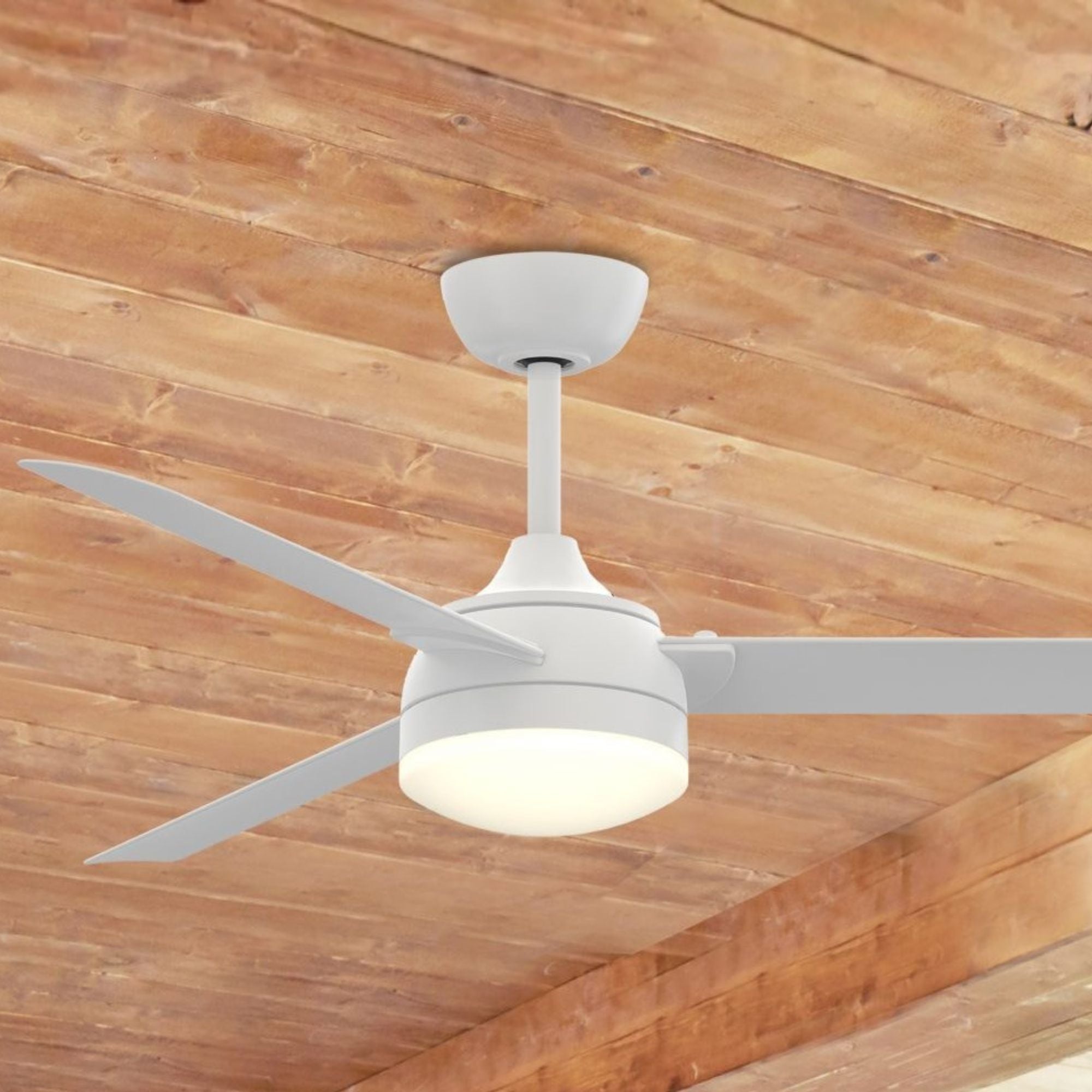 Xeno 56" Matte White Wet Rated LED Ceiling Fan with Remote