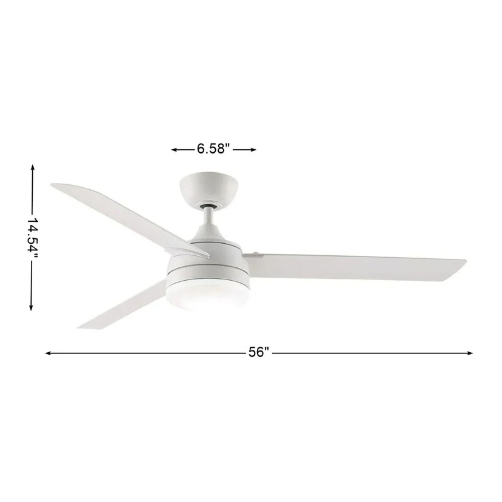 Xeno 56" Matte White Wet Rated LED Ceiling Fan with Remote