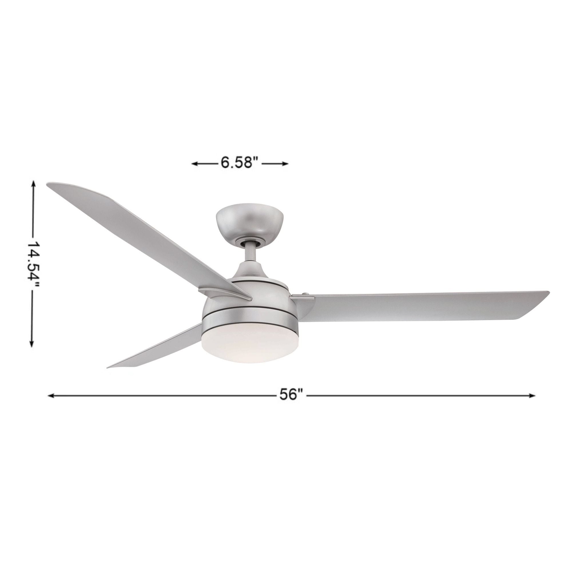 Xeno 56" Silver Wet Rated LED Ceiling Fan with Remote