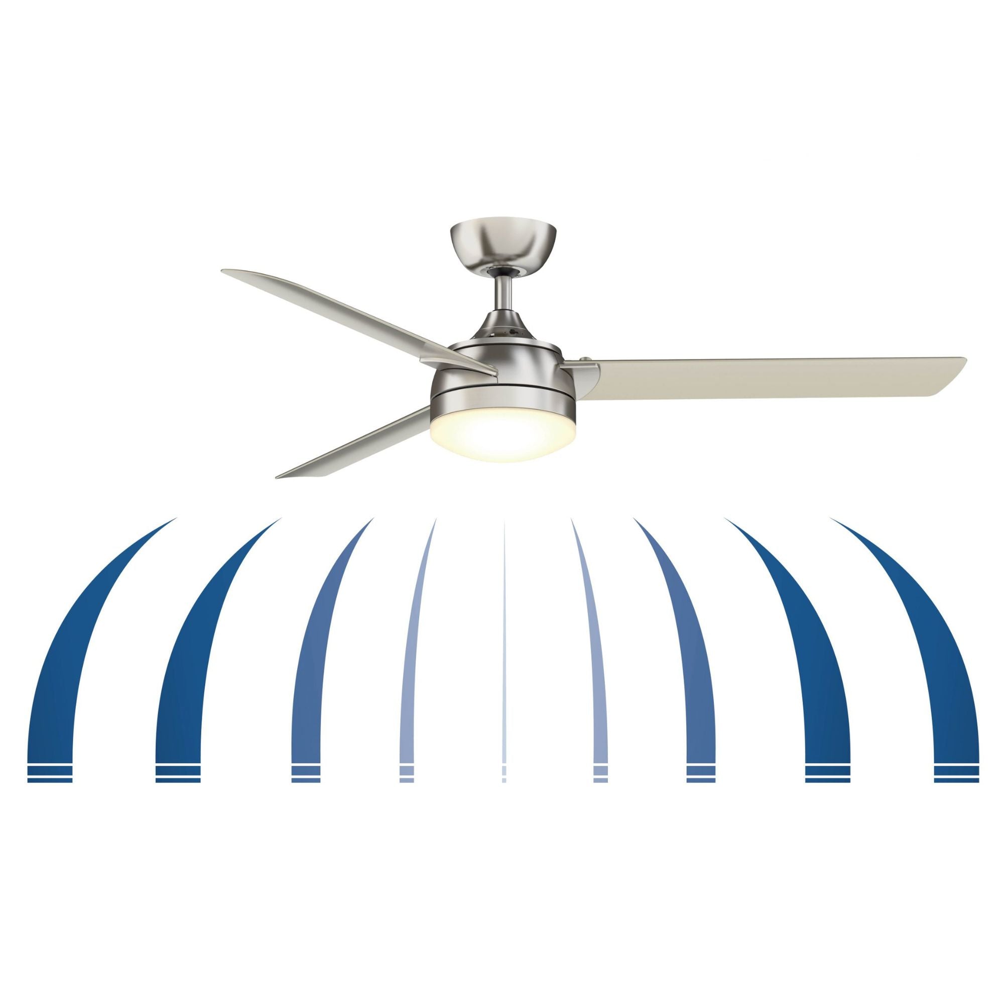 Xeno 56" Brushed Nickel Damp Rated LED Ceiling Fan with Remote