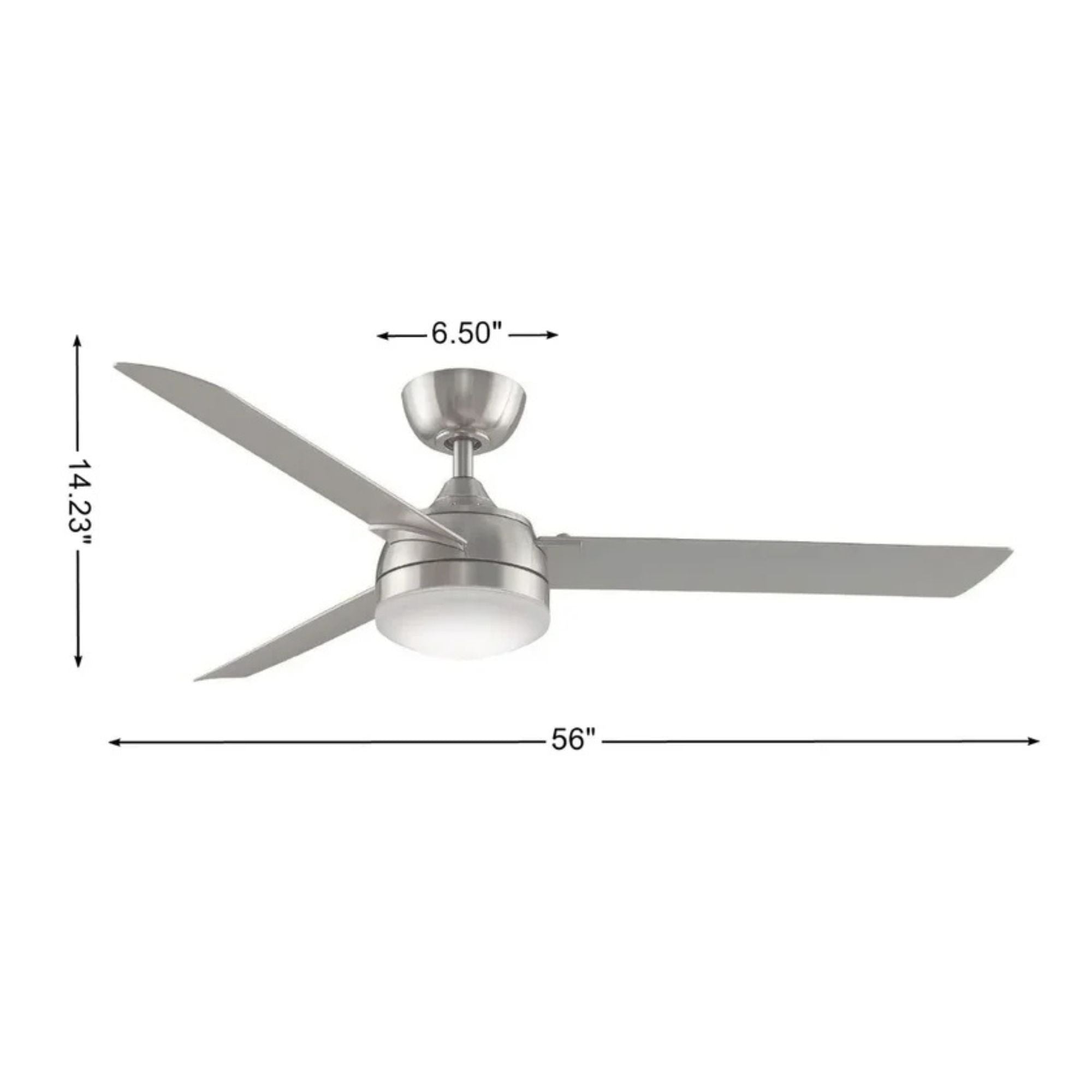 Xeno 56" Brushed Nickel Damp Rated LED Ceiling Fan with Remote