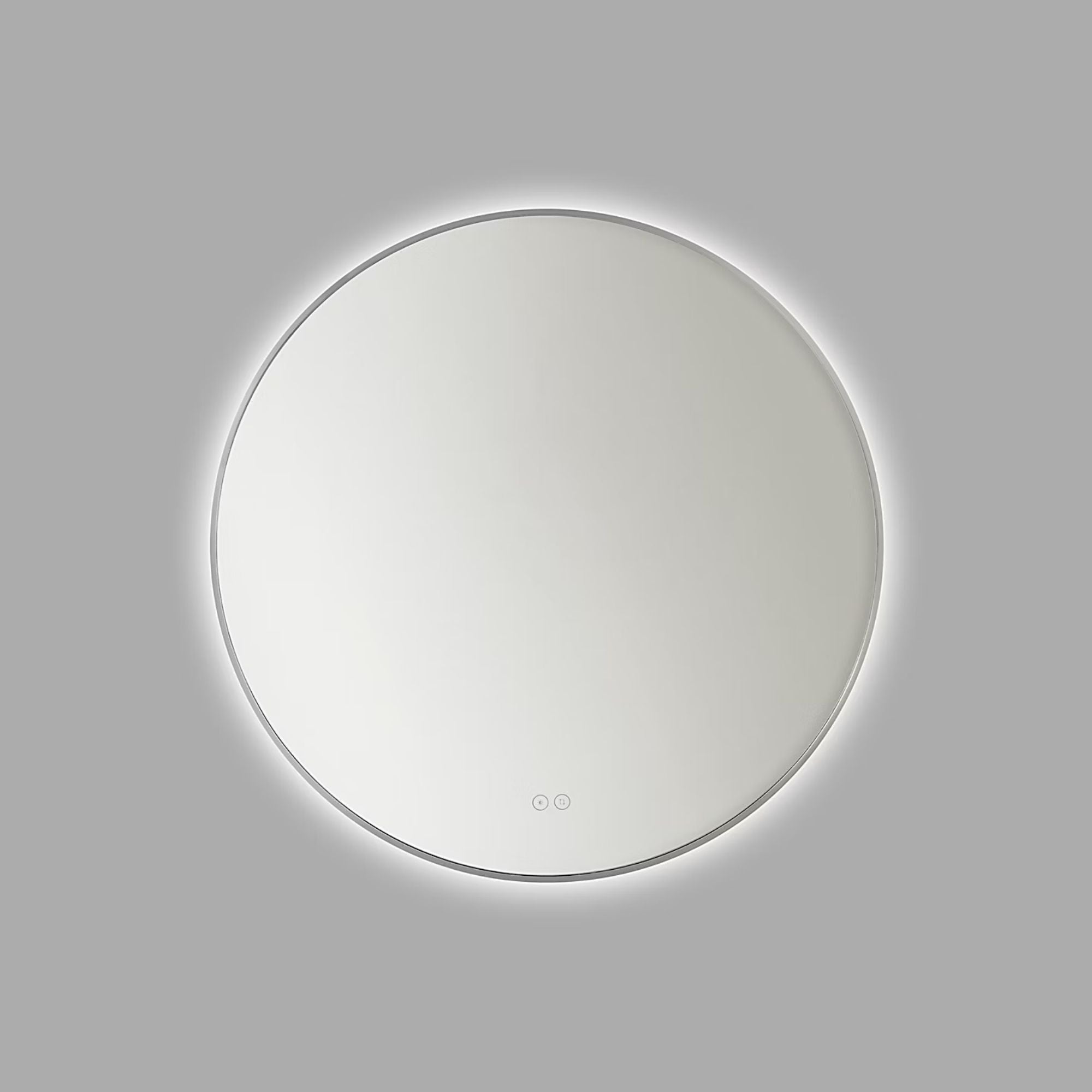 Cadre Round Mirror 30" x 30", Brushed Nickel Finish