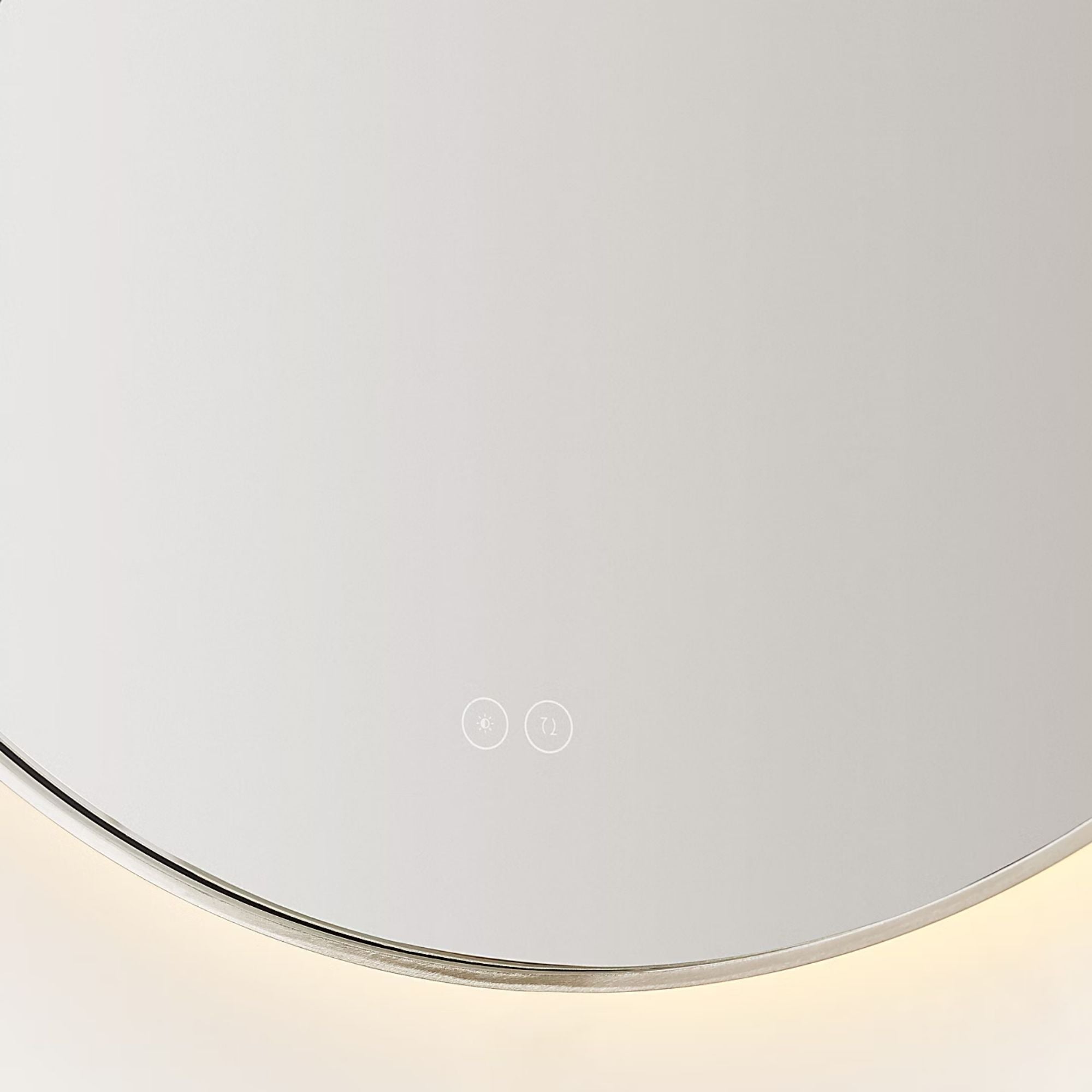 Cadre Round Mirror 30" x 30", Brushed Nickel Finish