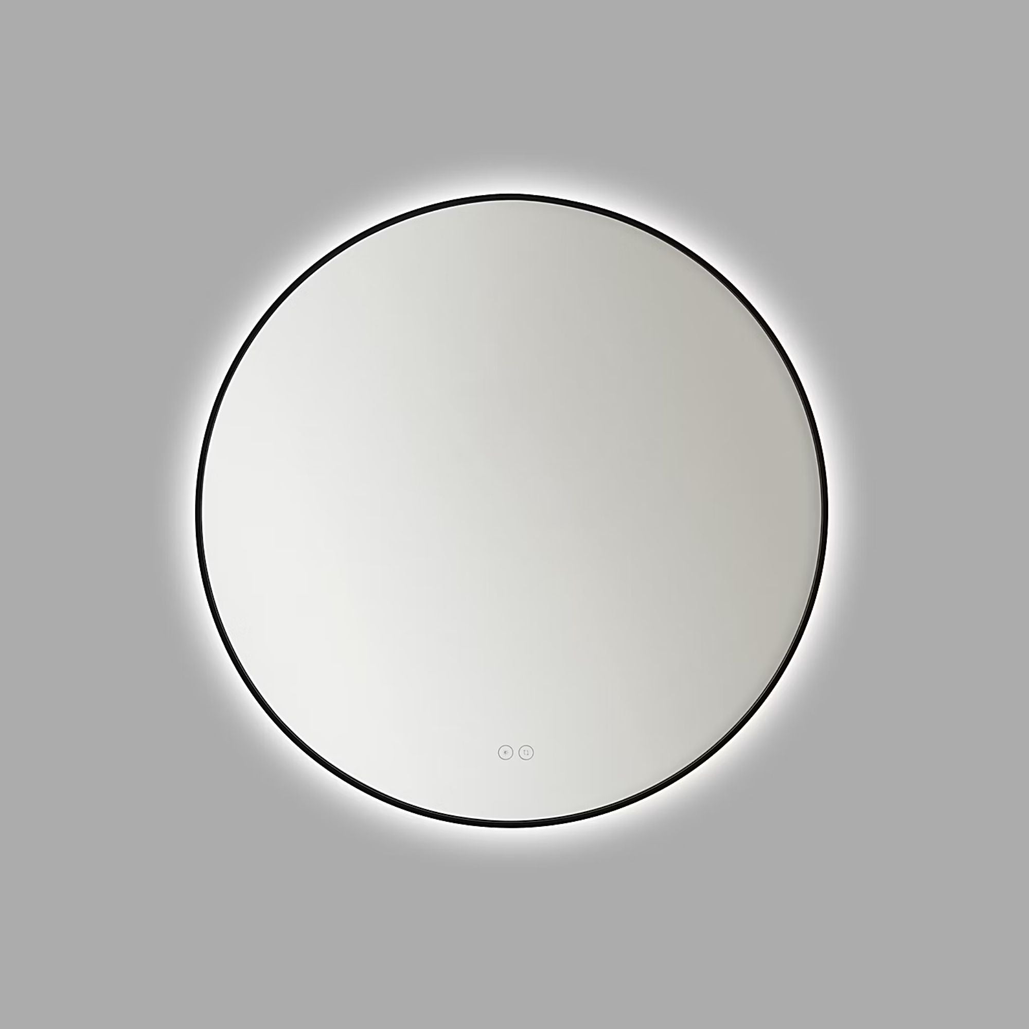 Cadre Round Mirror 30" x 30", Midnight Black Finish