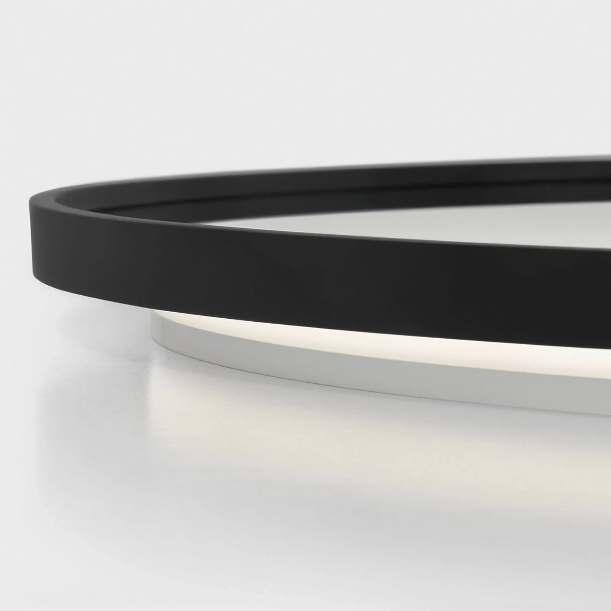 Cadre Round Mirror 30" x 30", Midnight Black Finish