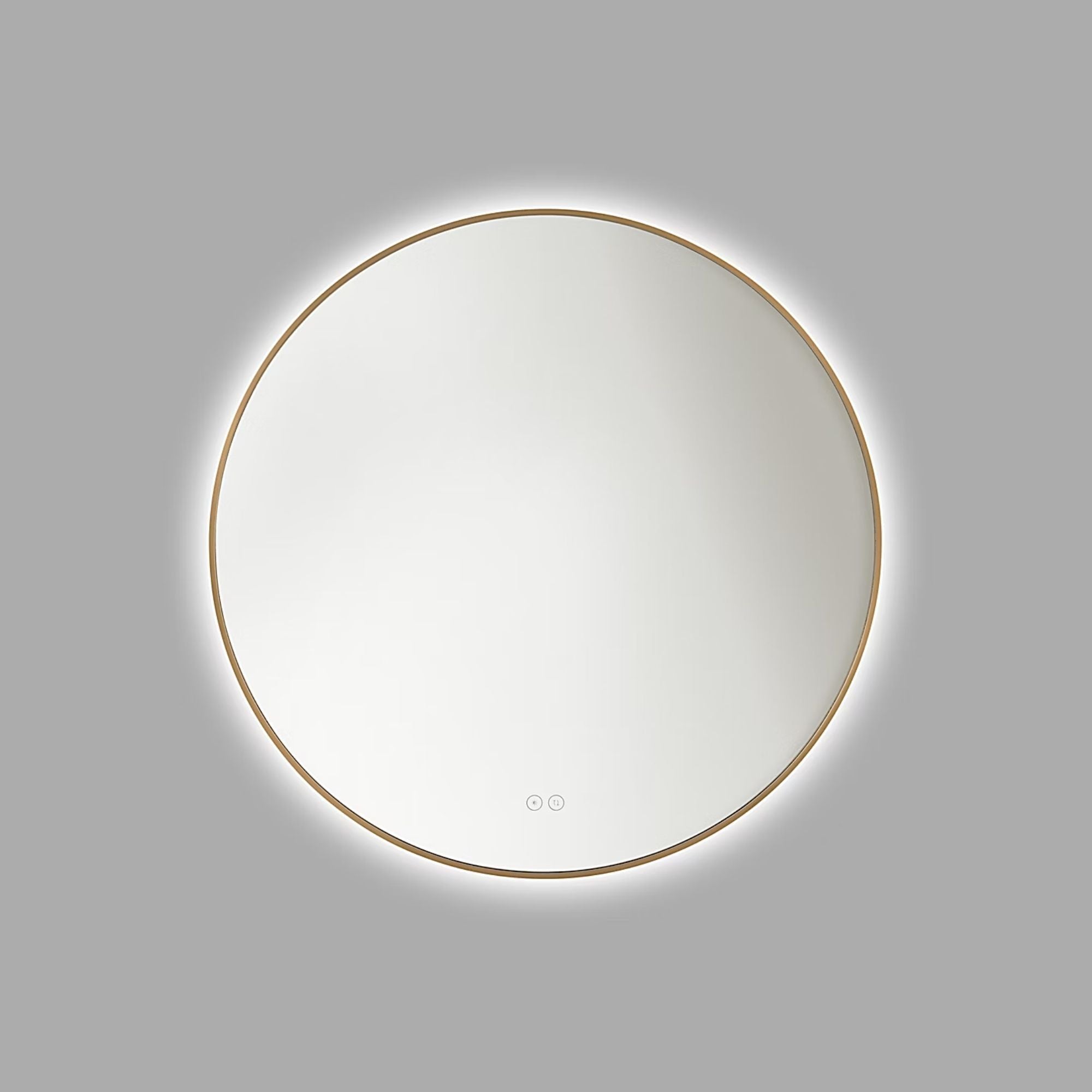 Cadre Round Mirror 30" x 30", Satin Brass Finish