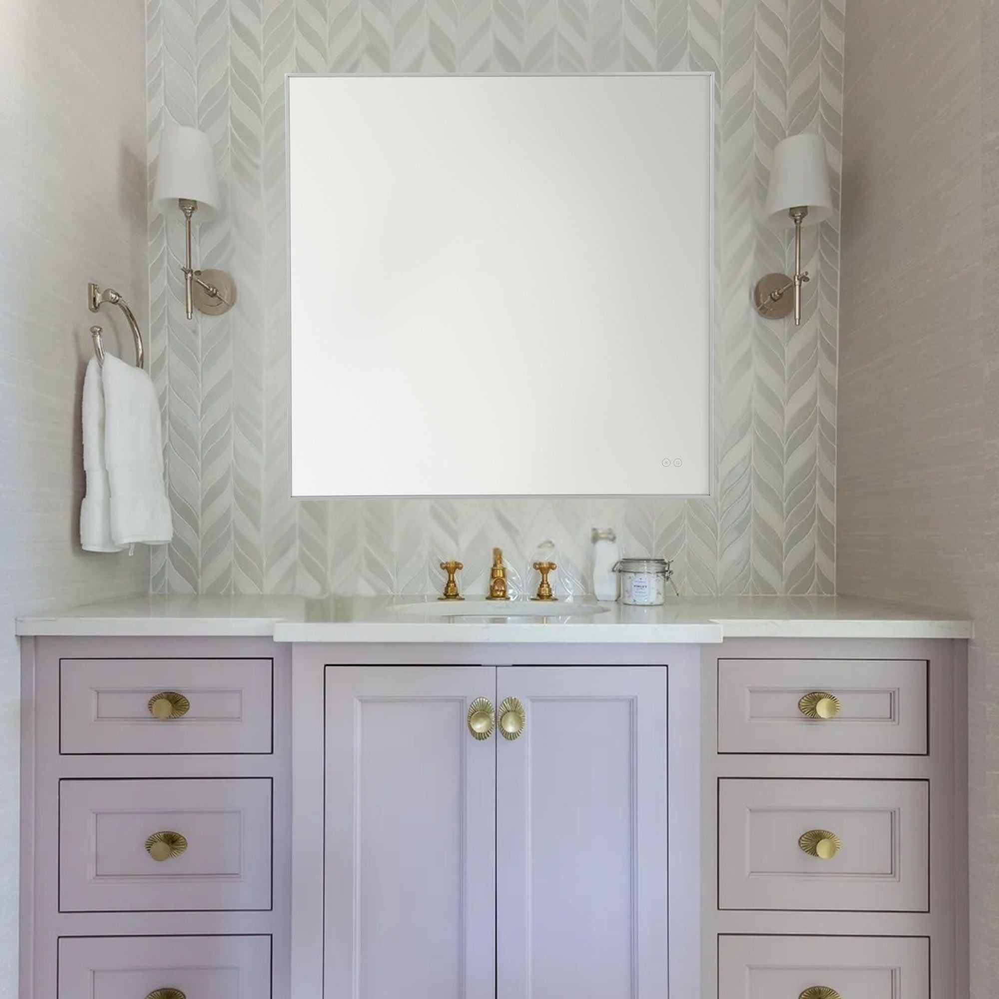 Cadre Square Mirror 36" x 36", Chrome Finish