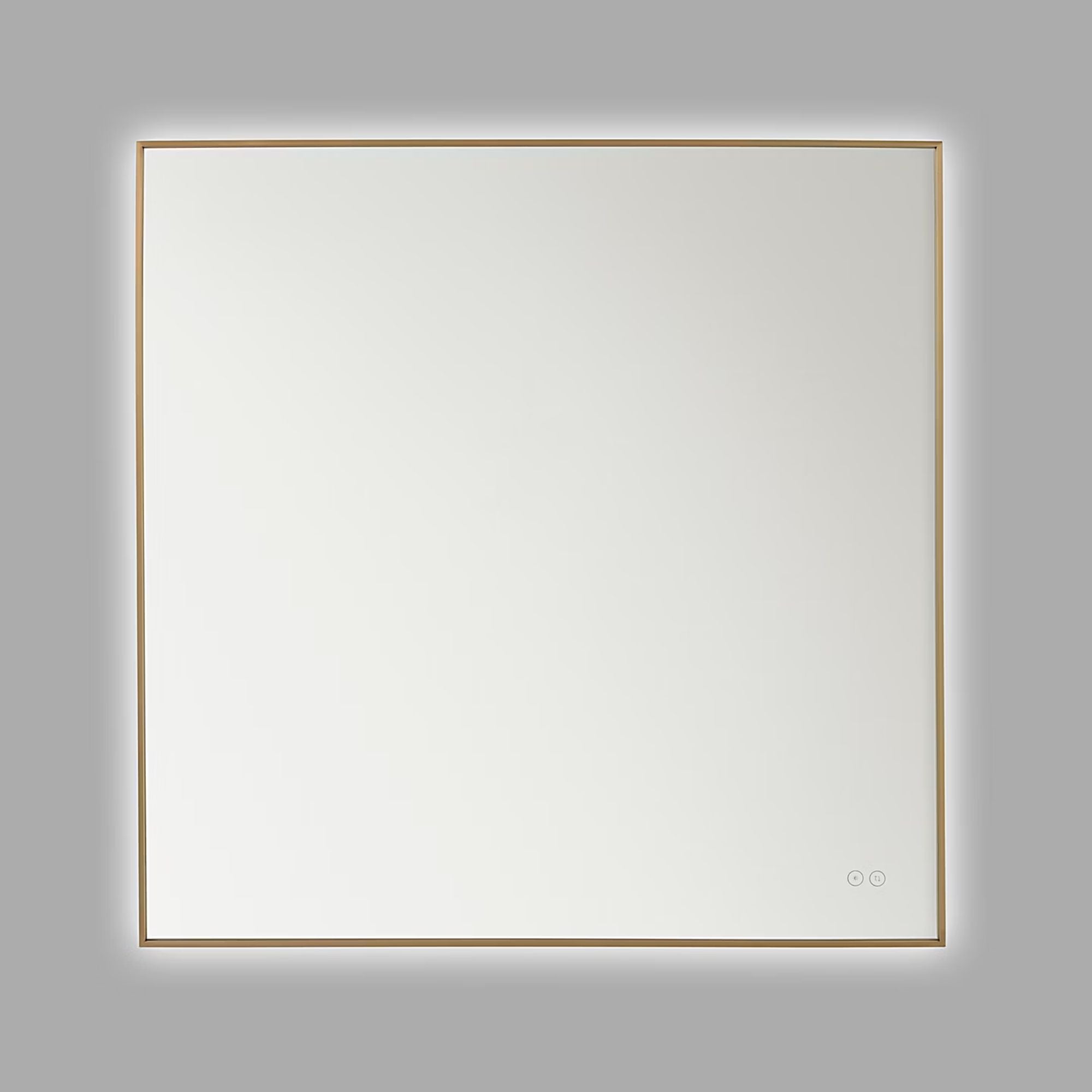 Cadre Square Mirror 36" x 36", Satin Brass Finish