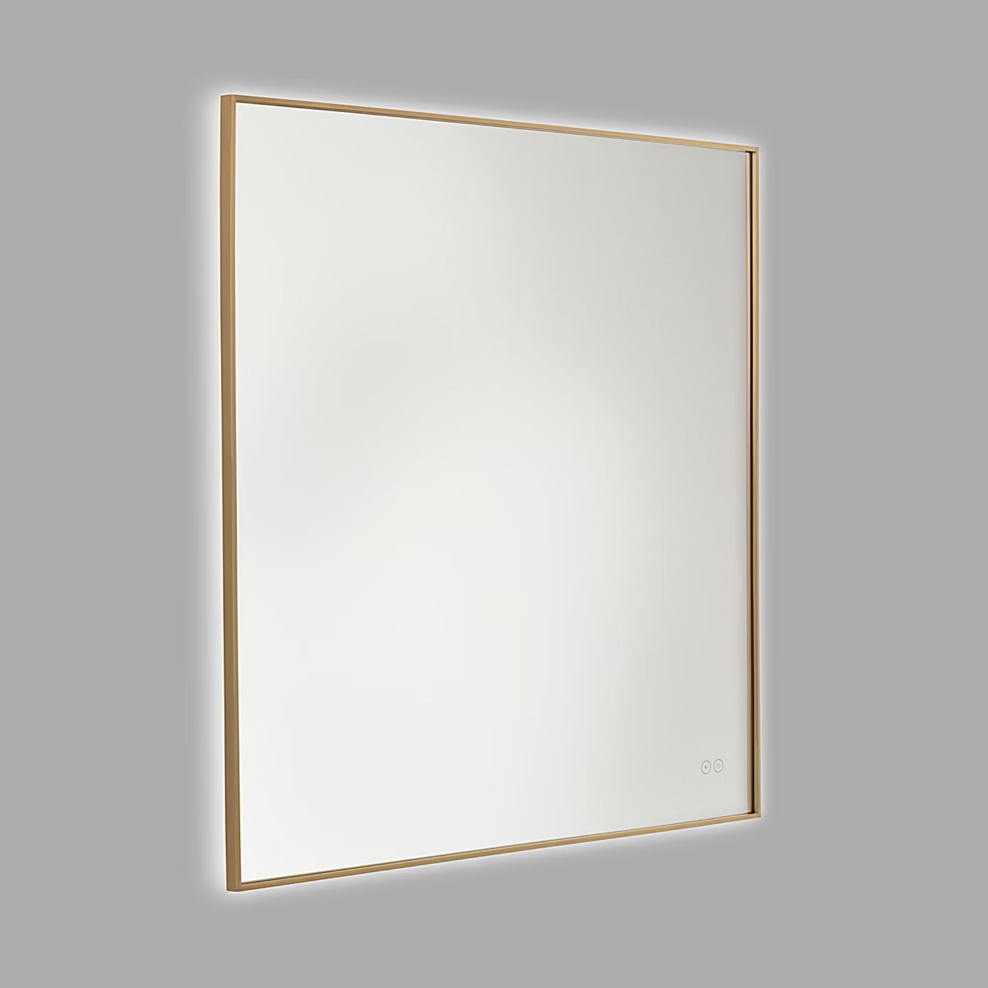 Cadre Square Mirror 36" x 36", Satin Brass Finish