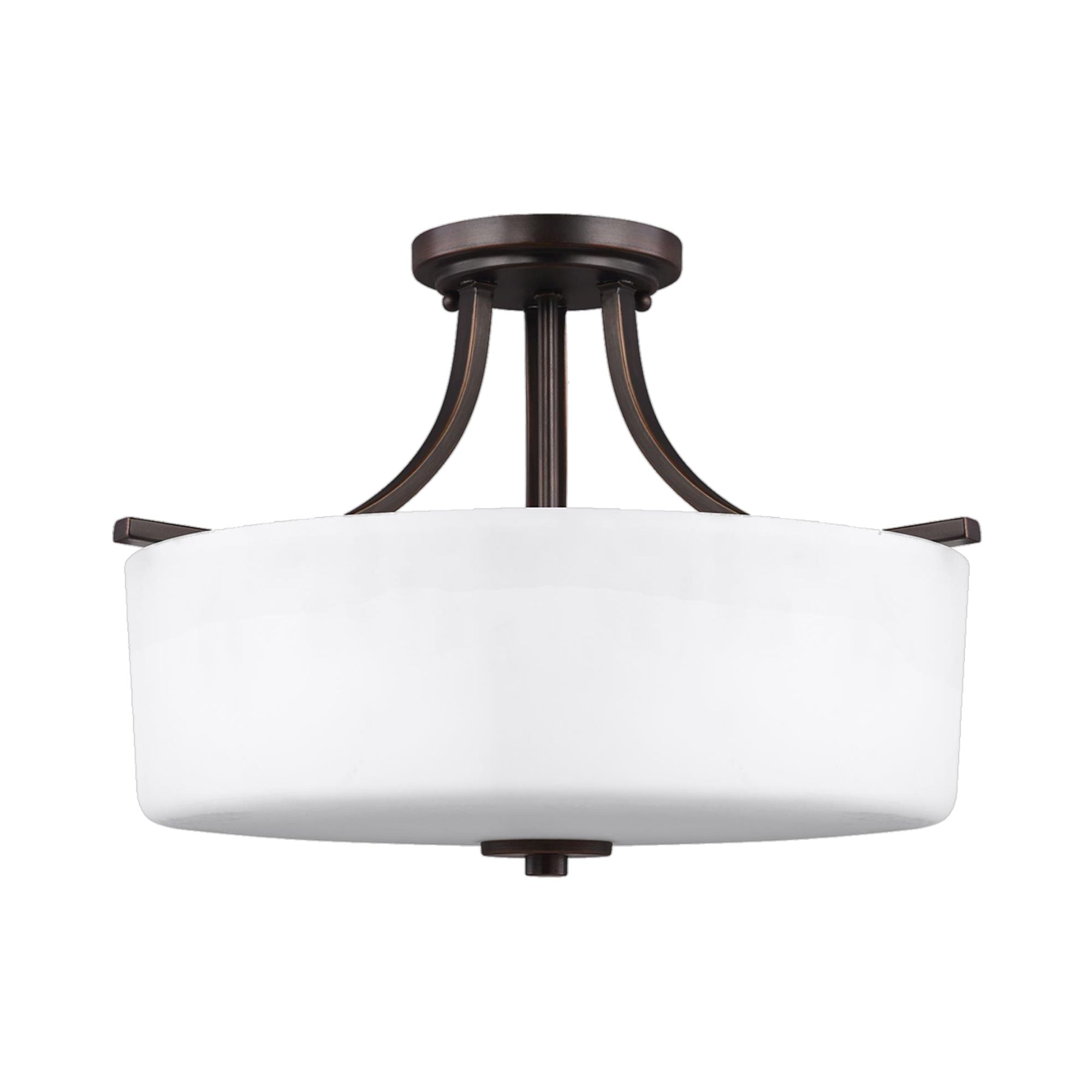Canfield 16" 3-Light Semi Flush Mount, Bronze Finish