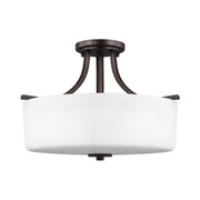 Canfield 16" 3-Light LED Semi Flush Mount, Bronze Finish