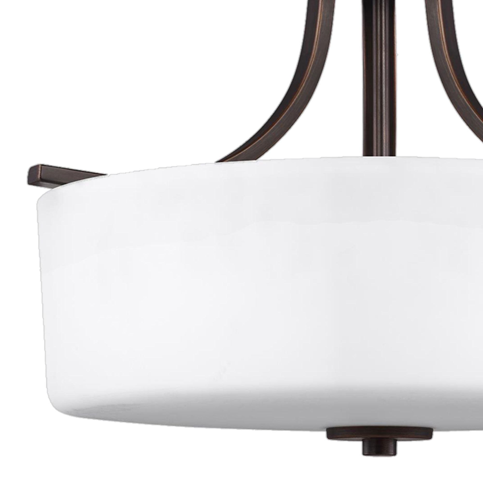 Canfield 16" 3-Light LED Semi Flush Mount, Bronze Finish