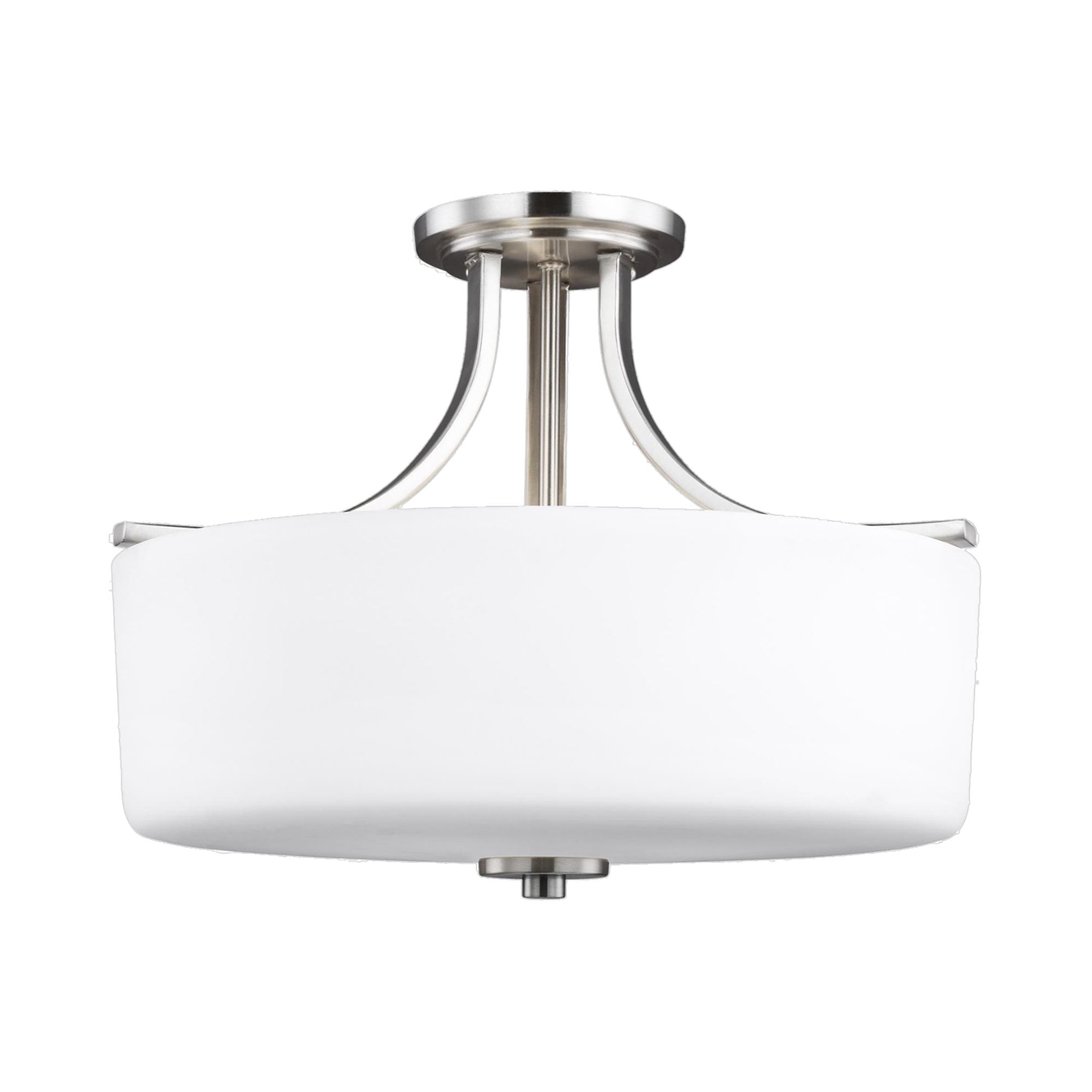 Canfield 16" 3-Light LED Semi Flush Mount, Brushed Nickel Finish