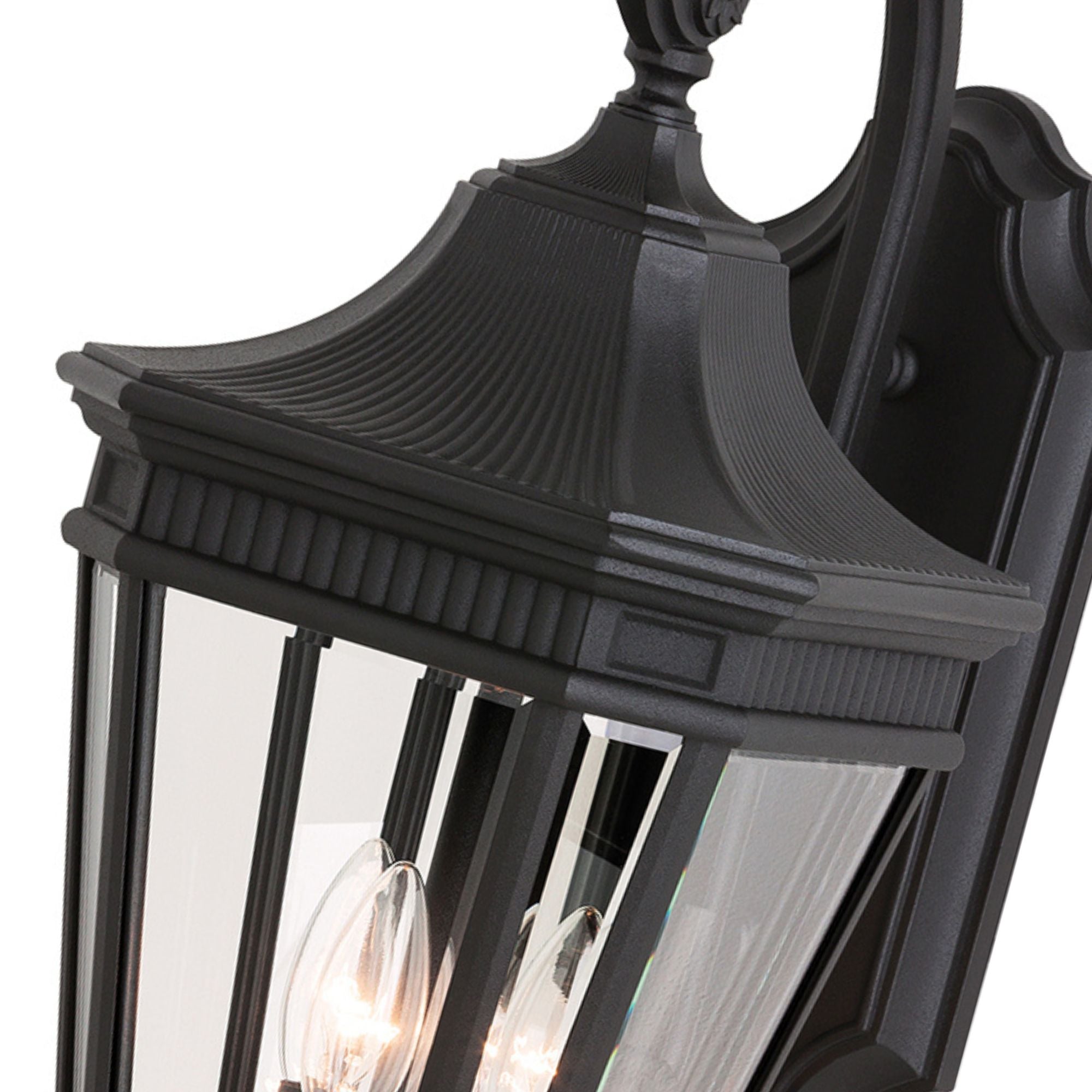 Cotswold Lane 24" 3-Light Medium Lantern, Black Finish with Clear Glass