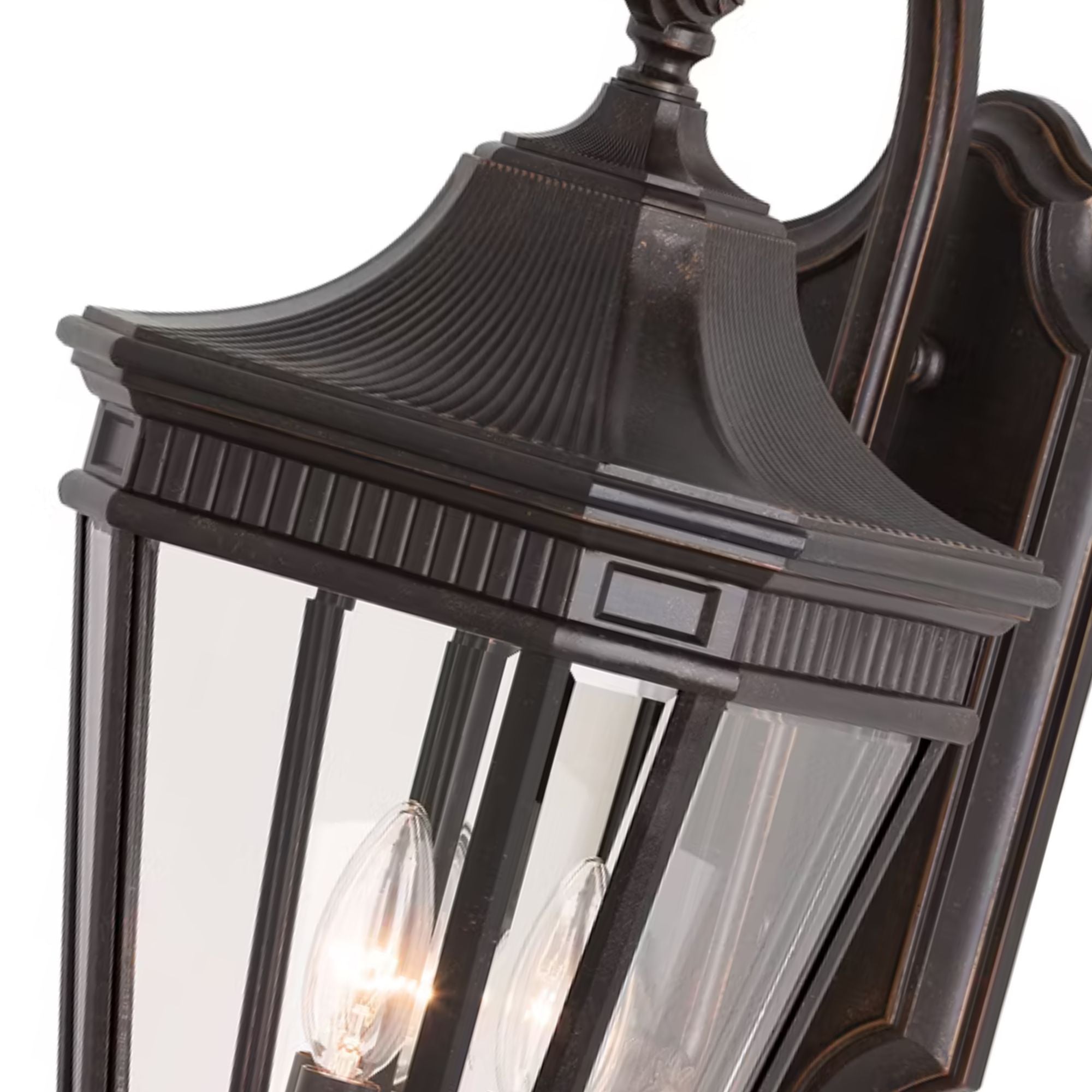 Cotswold Lane 24" 3-Light Medium Lantern, Grecian Bronze Finish with Clear Glass