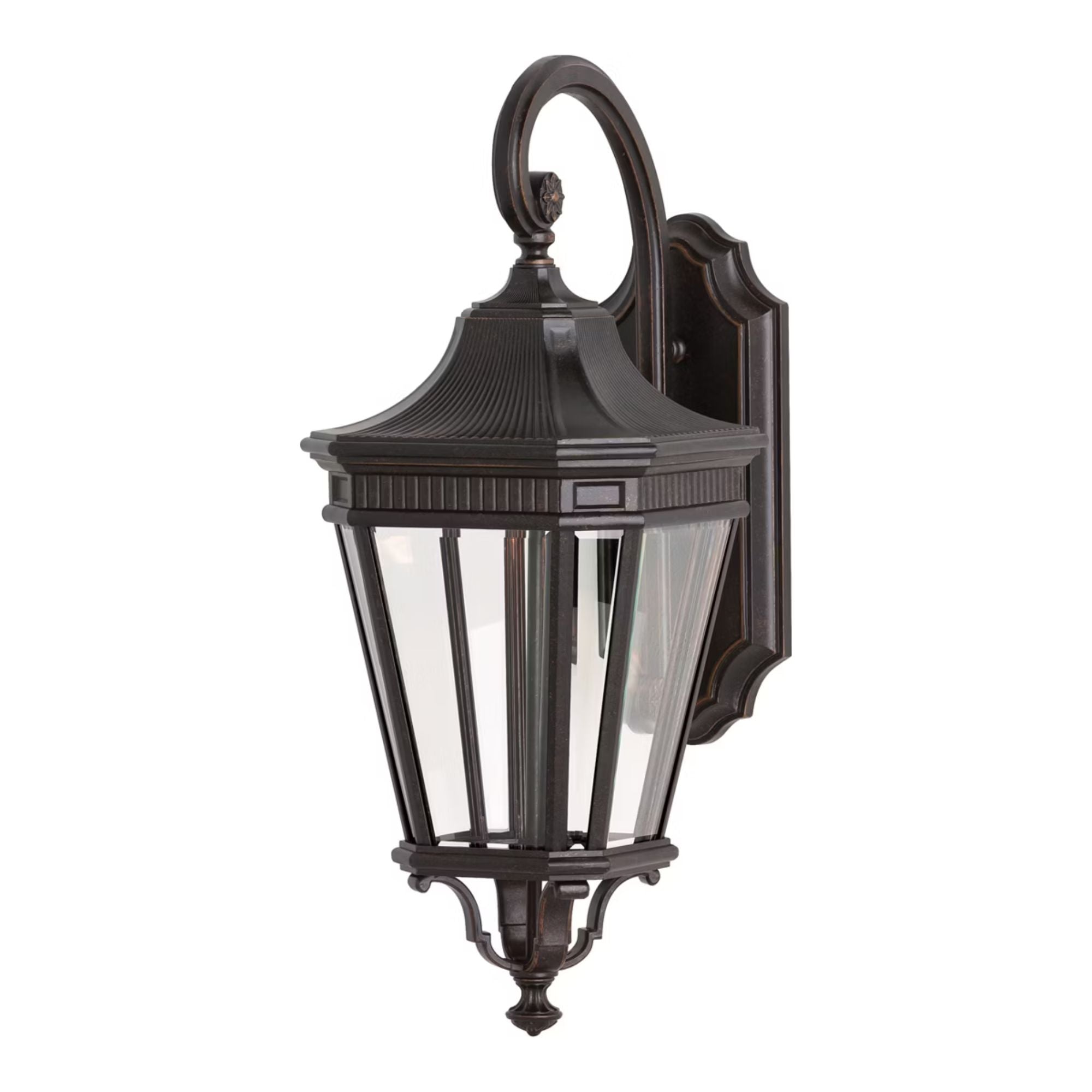 Cotswold Lane 24" 3-Light Medium Lantern, Grecian Bronze Finish with Clear Glass