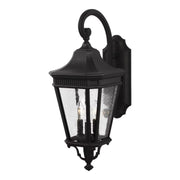 Cotswold Lane 24" 3-Light Medium Lantern, Black Finish with Clear Seeded Glass