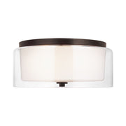 Elmwood Park 14" 2-Light LED Flush Mount, Bronze Finish