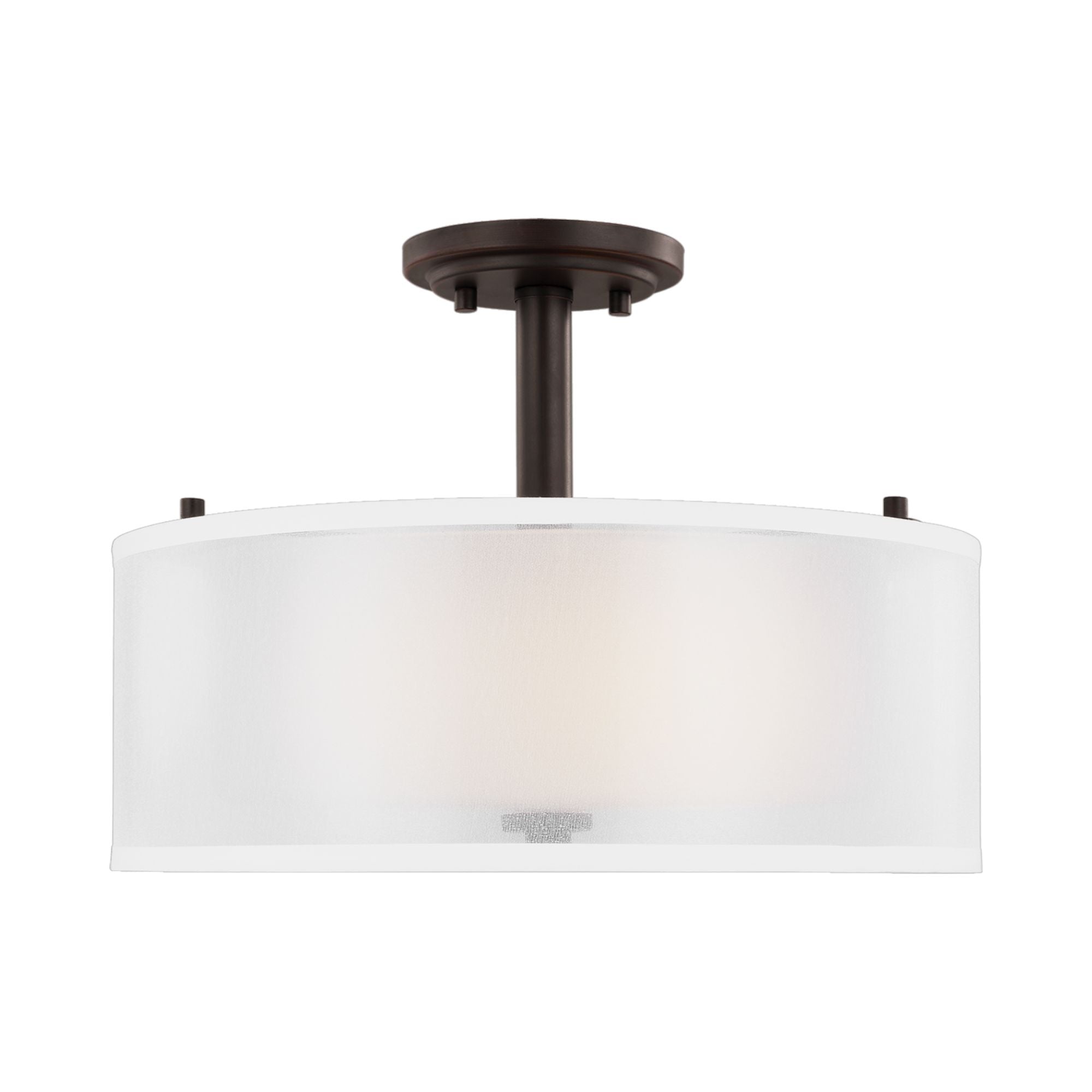 Elmwood Park 15" 2-Light Semi Flush Mount, Bronze Finish