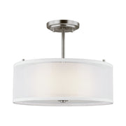 Elmwood Park 15" 2-Light LED Semi Flush Mount, Brushed Nickel Finish