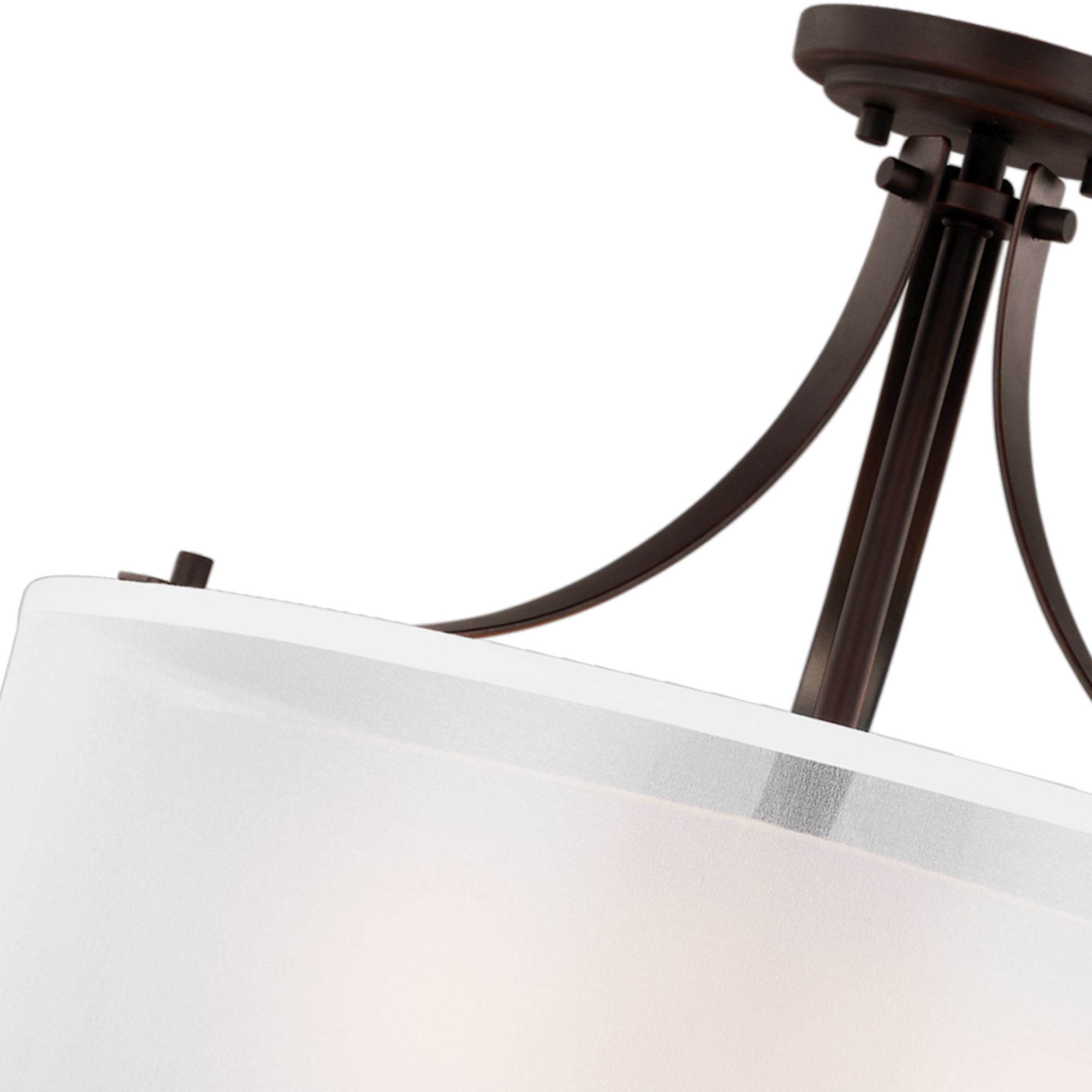 Elmwood Park 19" 3-Light Semi Flush Mount, Bronze Finish