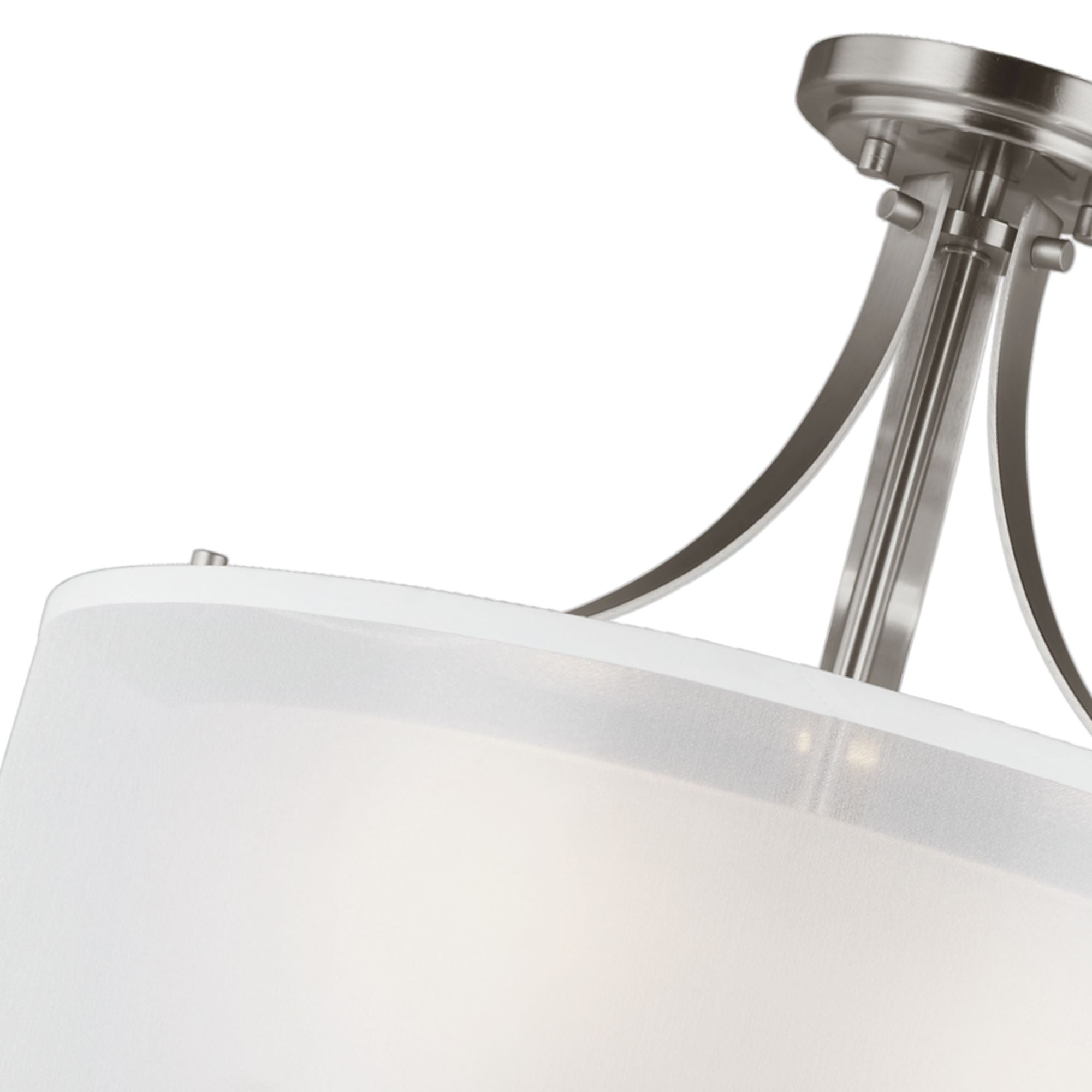 Elmwood Park 19" 3-Light Semi Flush Mount, Brushed Nickel Finish
