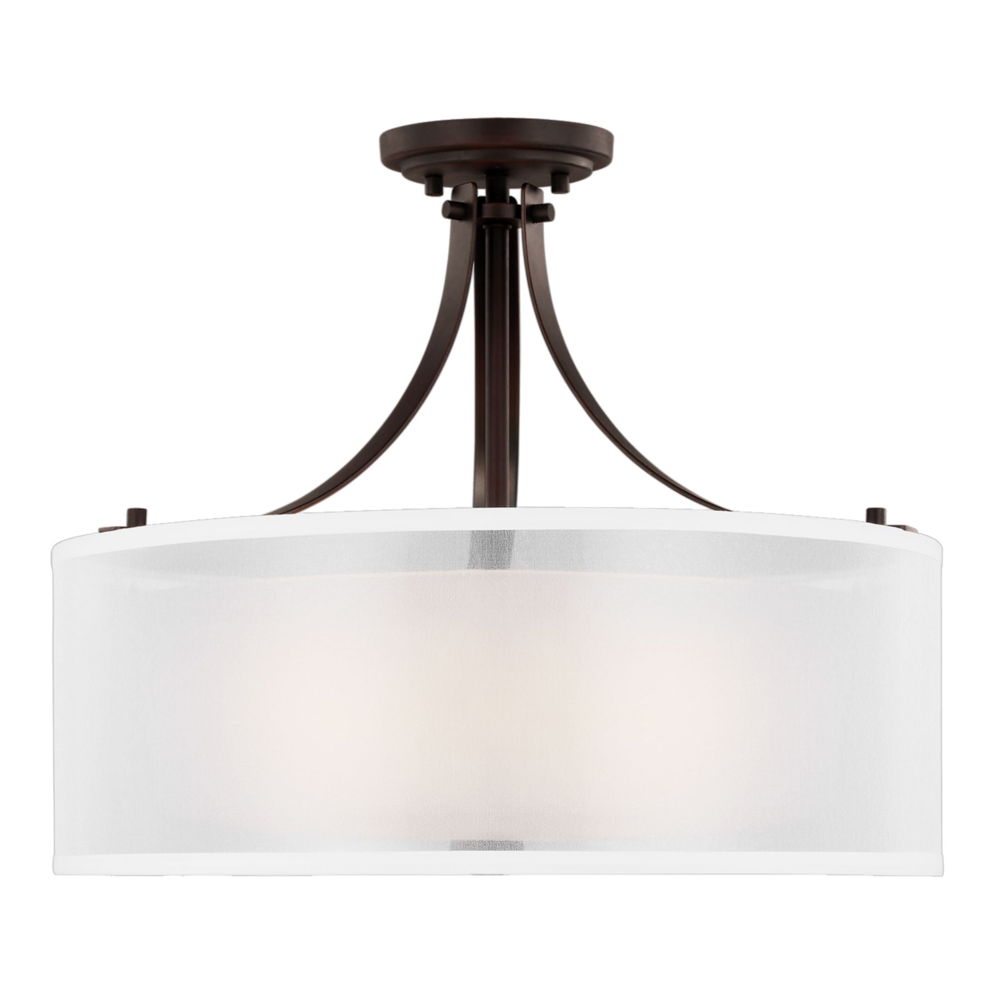 Elmwood Park 19" 3-Light LED Semi Flush Mount, Bronze Finish
