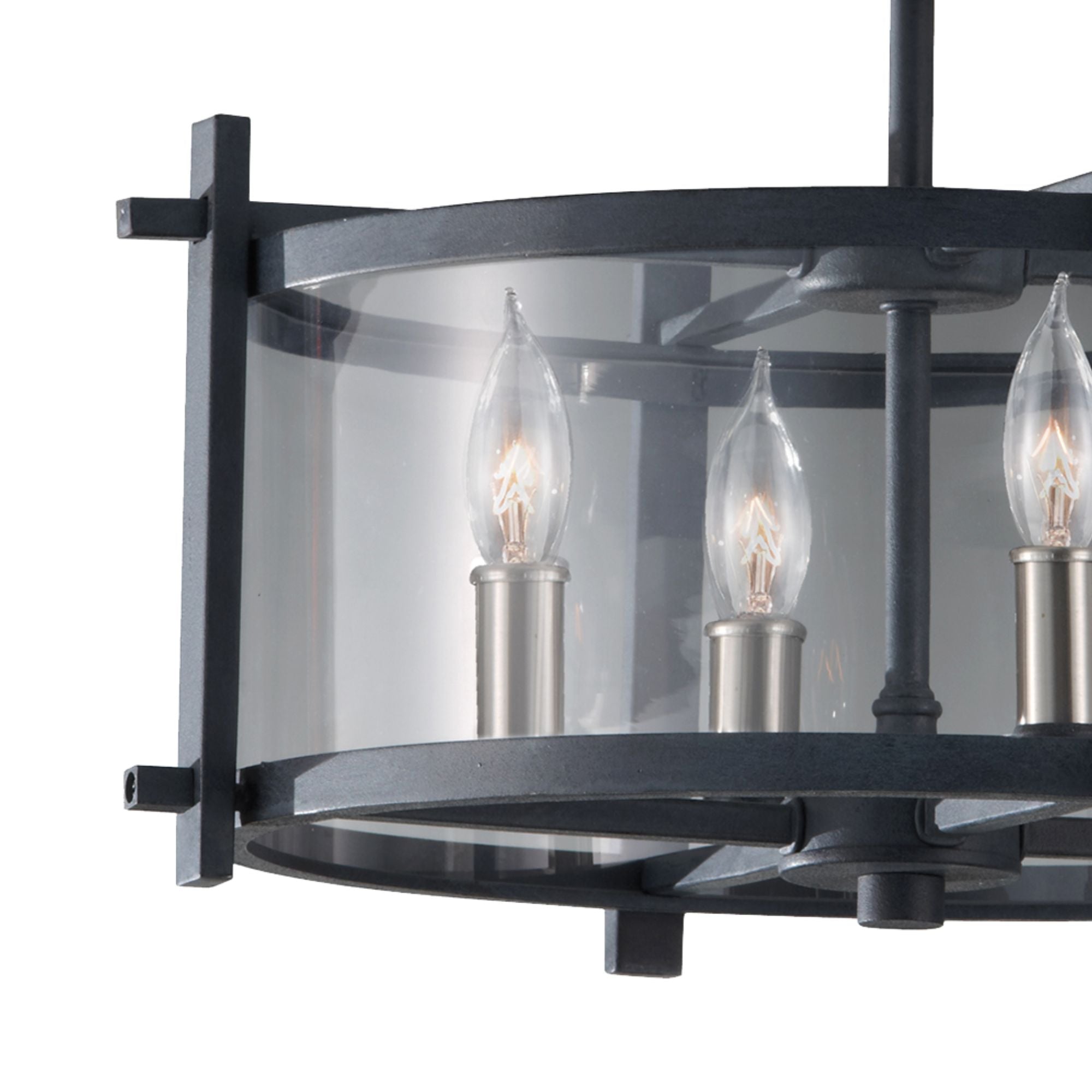 Ethan 16" 4-Light Semi-Flush Mount, Antique Forged Iron Finish