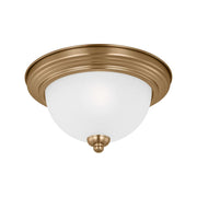 Geary 11" Flush Mount, Satin Brass Finish
