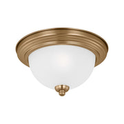 Geary 11" LED Flush Mount, Satin Brass Finish