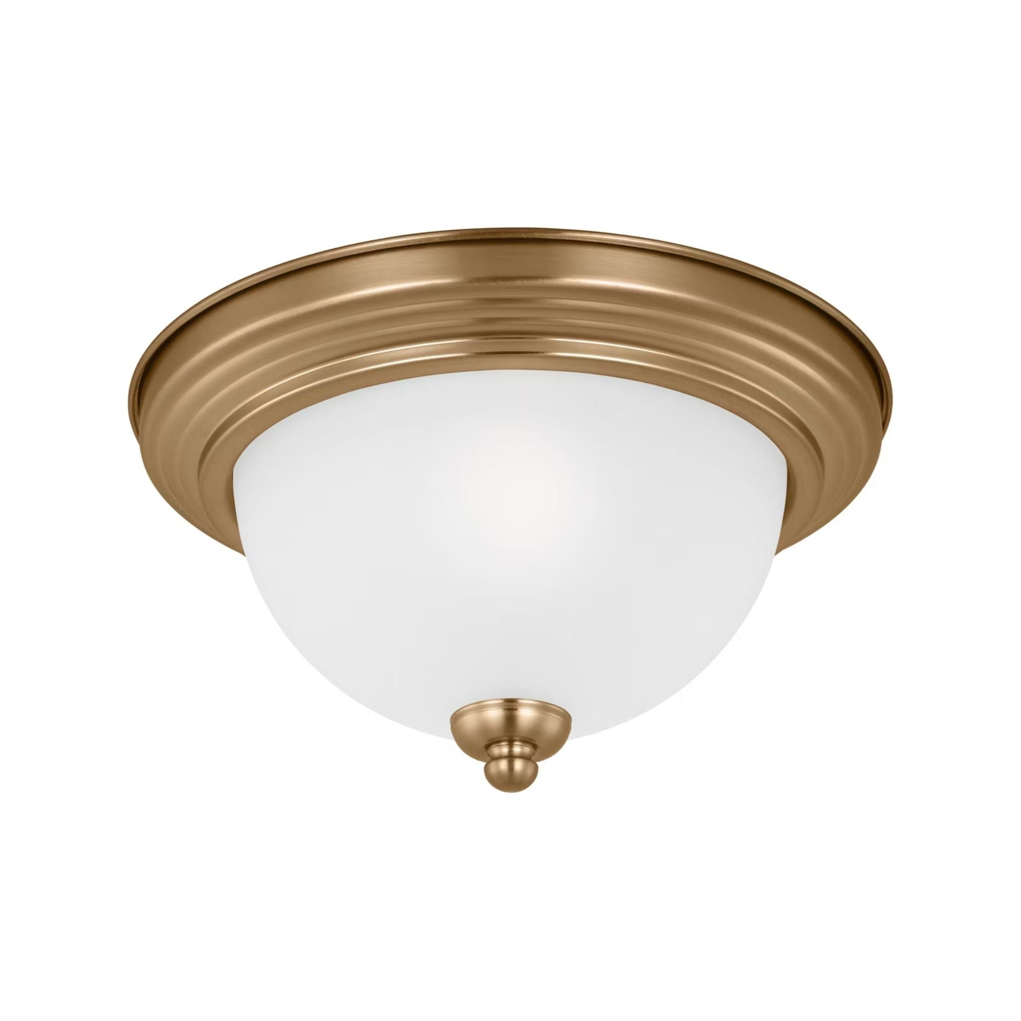 Geary 11" LED Flush Mount, Satin Brass Finish