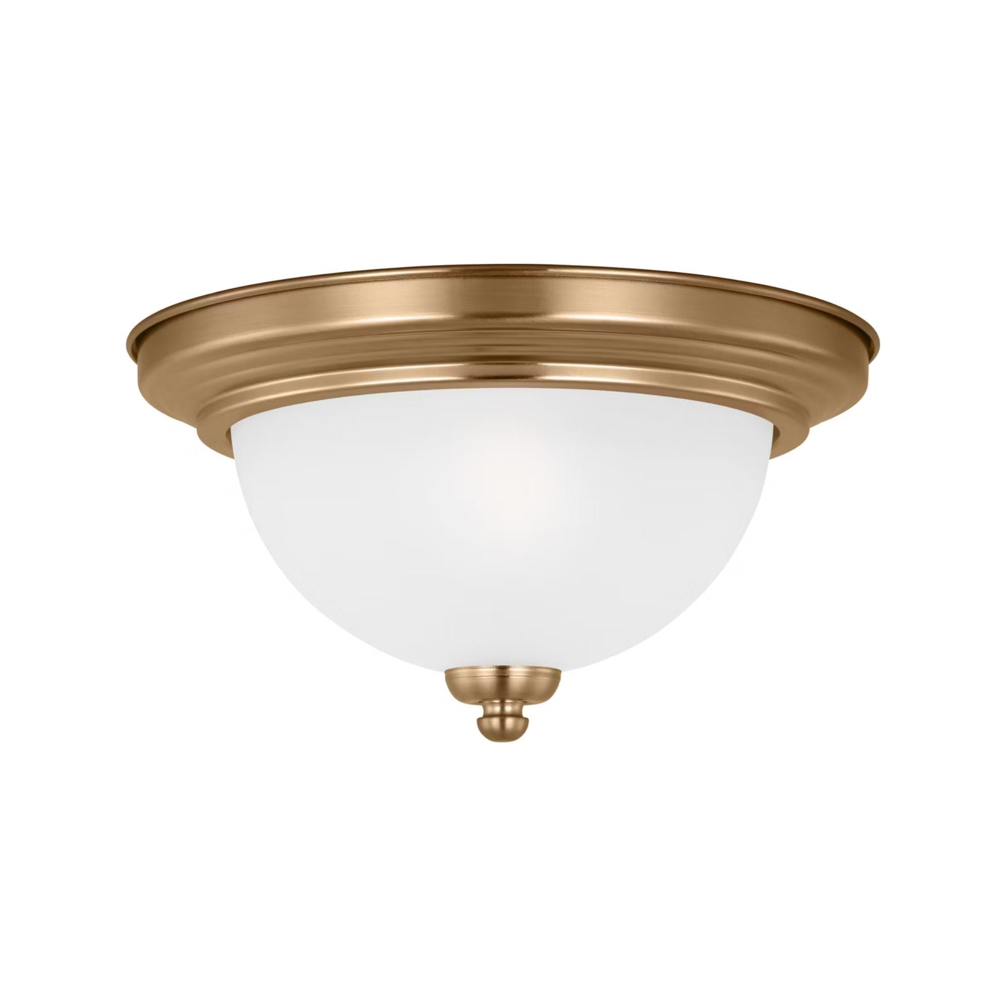 Geary 11" LED Flush Mount, Satin Brass Finish
