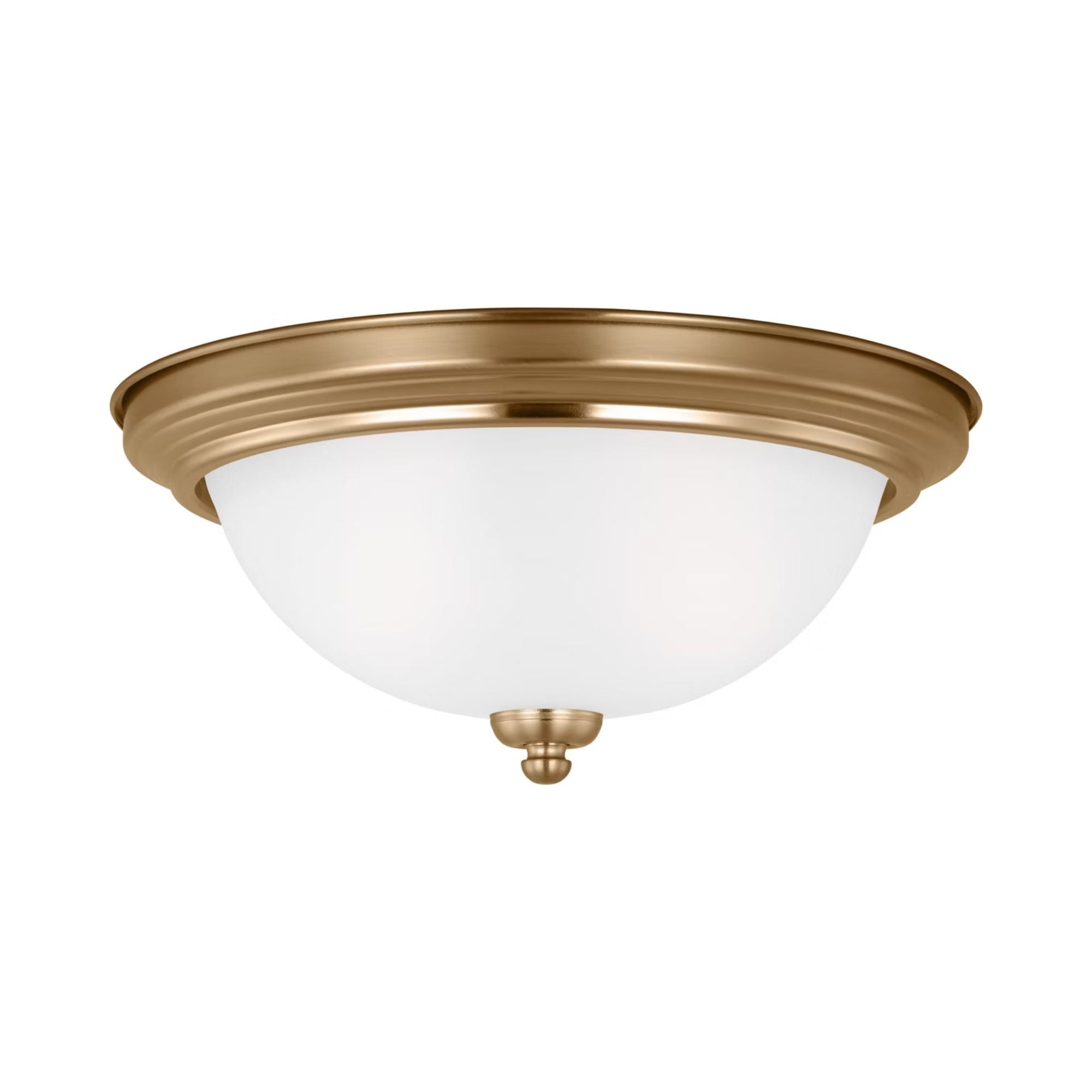 Geary 13" 2-Light Flush Mount, Satin Brass Finish