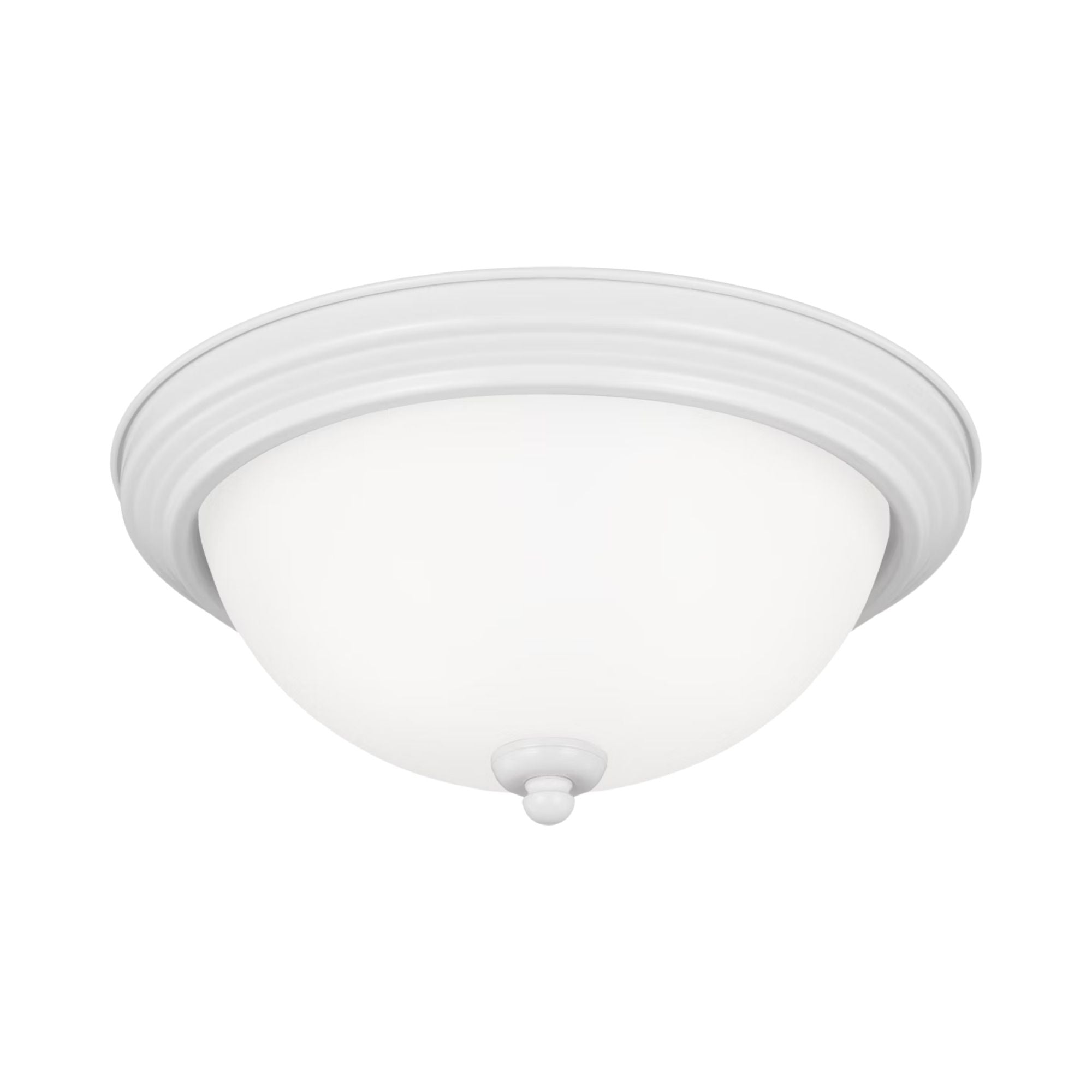 Geary 13" 2-Light LED Flush Mount, White Finish