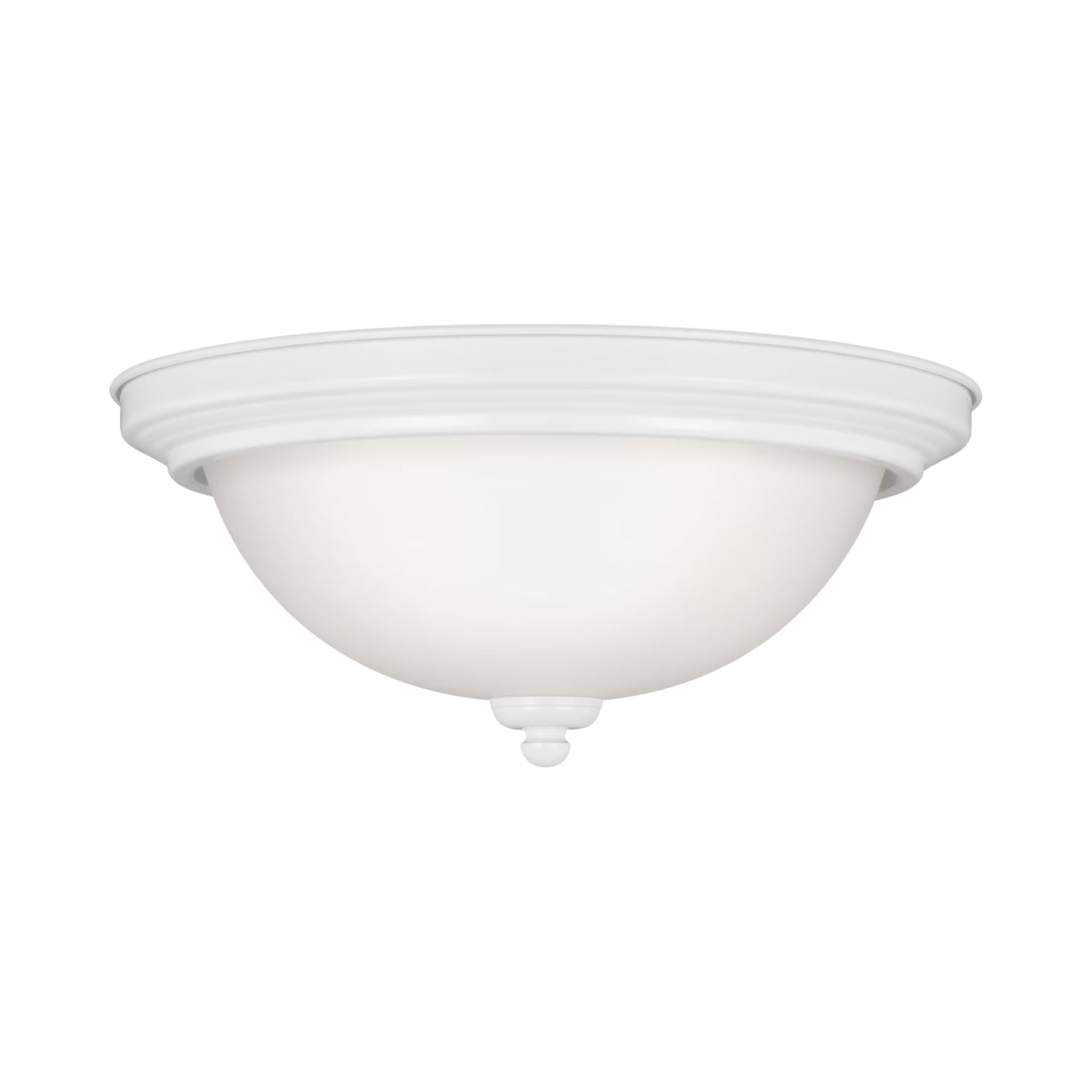 Geary 13" 2-Light LED Flush Mount, White Finish