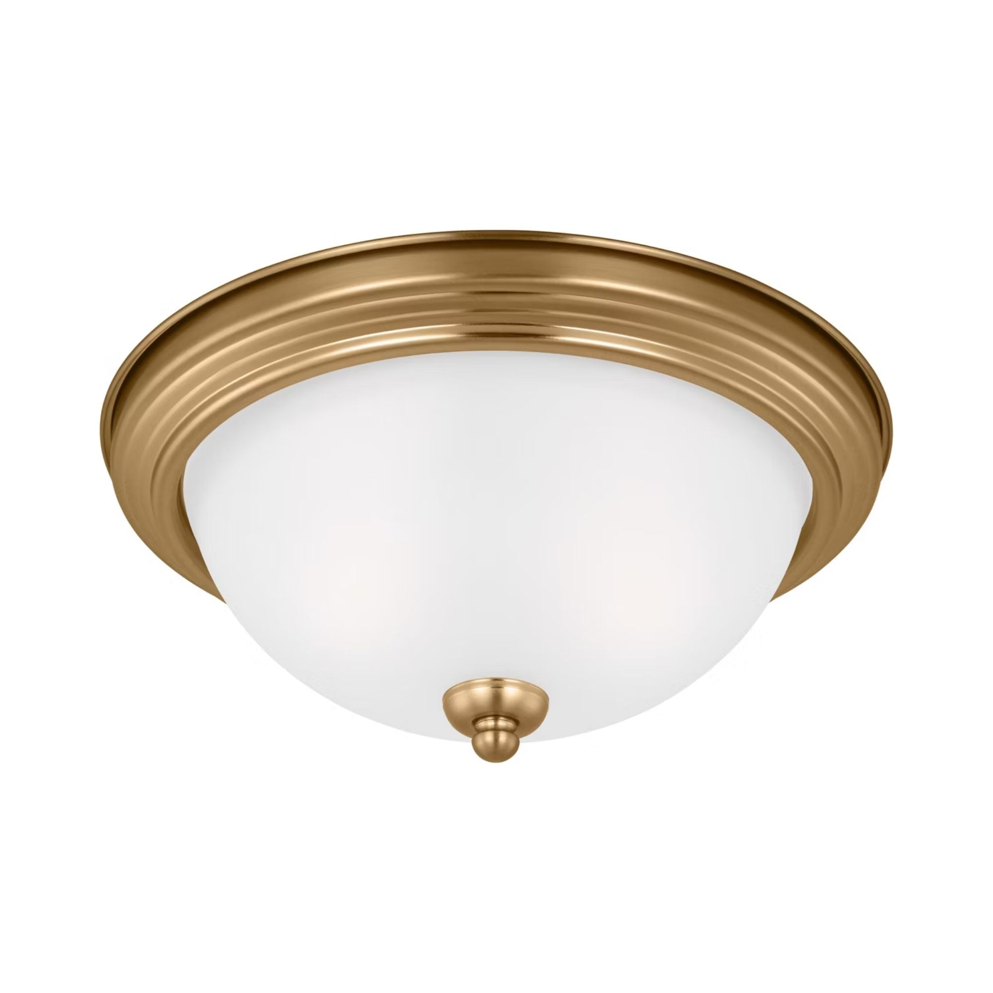 Geary 13" 2-Light LED Flush Mount, Satin Brass Finish