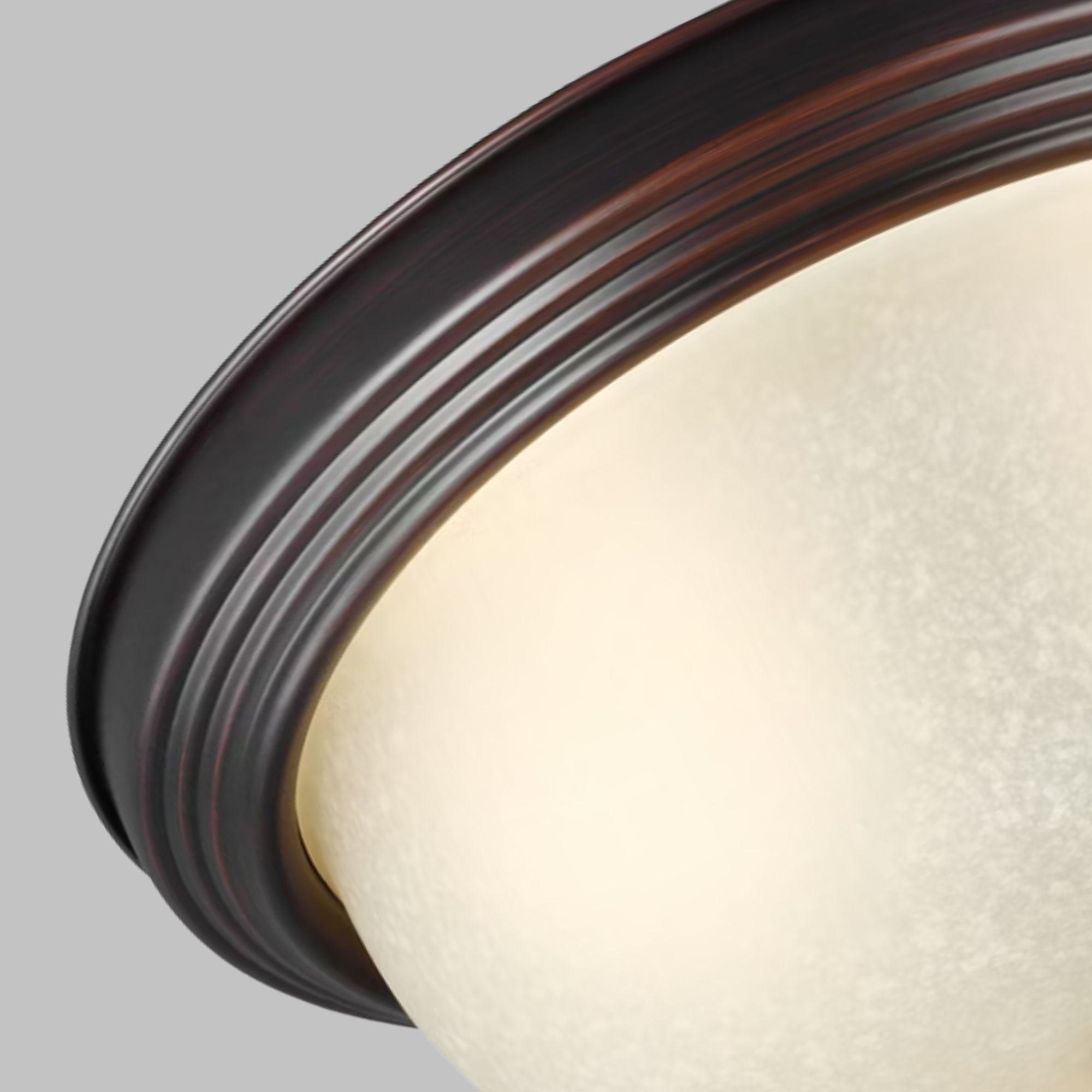 Geary 15" 3-Light Flush Mount, Bronze Finish with Amber Scavo Glass